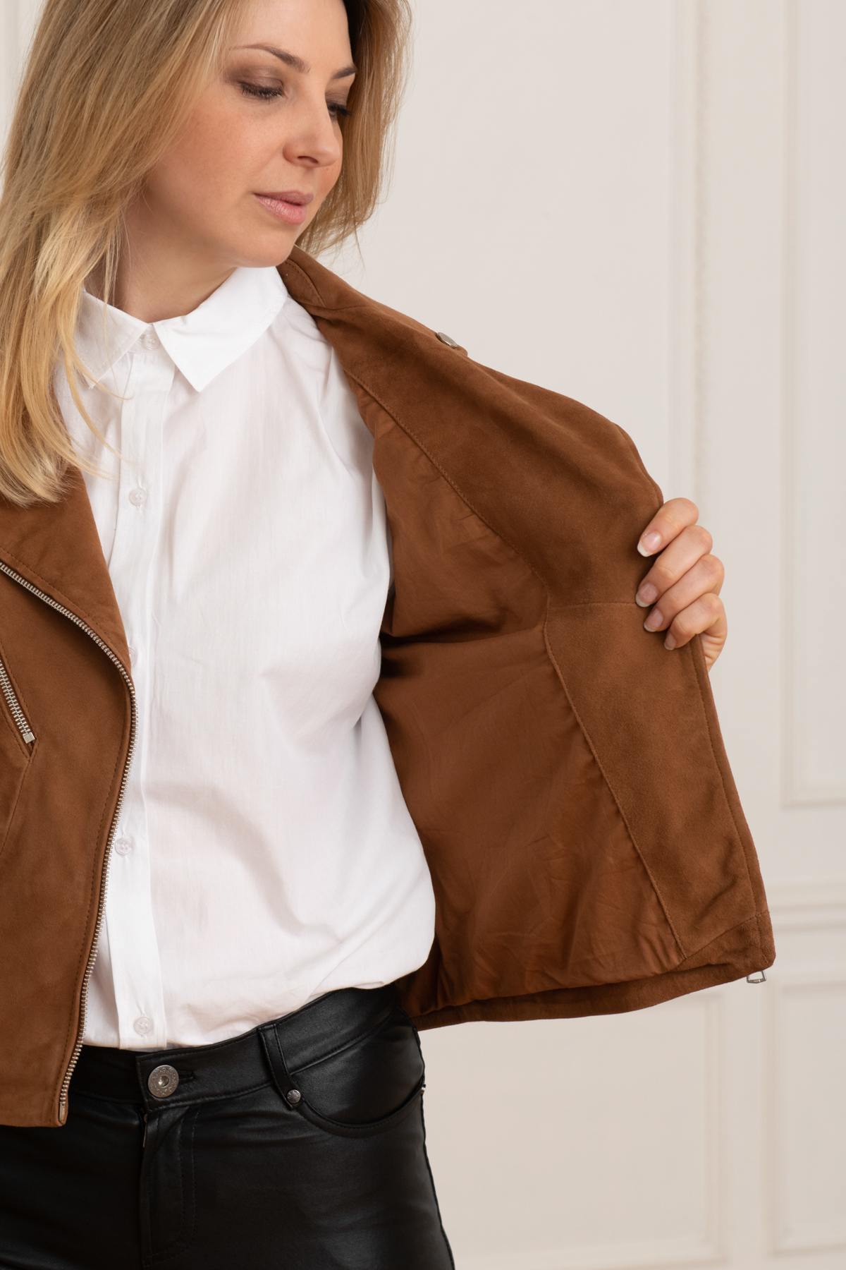 Perfecto cut suede leather jacket - Image n°5