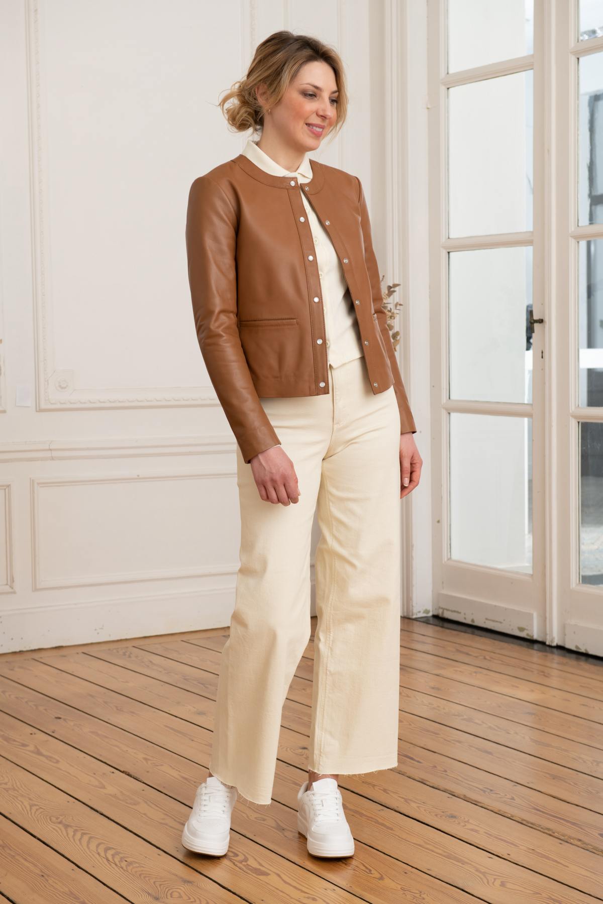 Spencer in cognac leather - Image n°6