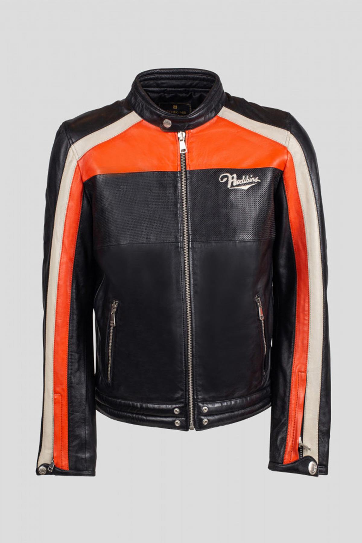 Tricolor biker style jacket - Image n°9