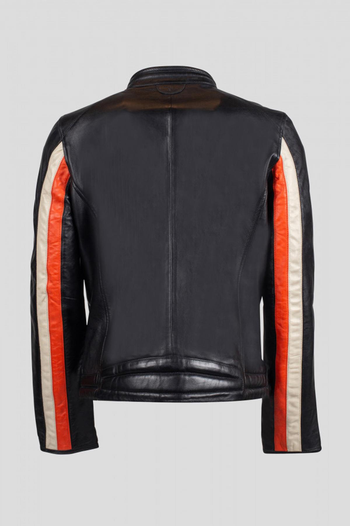 Tricolor biker style jacket - Image n°11