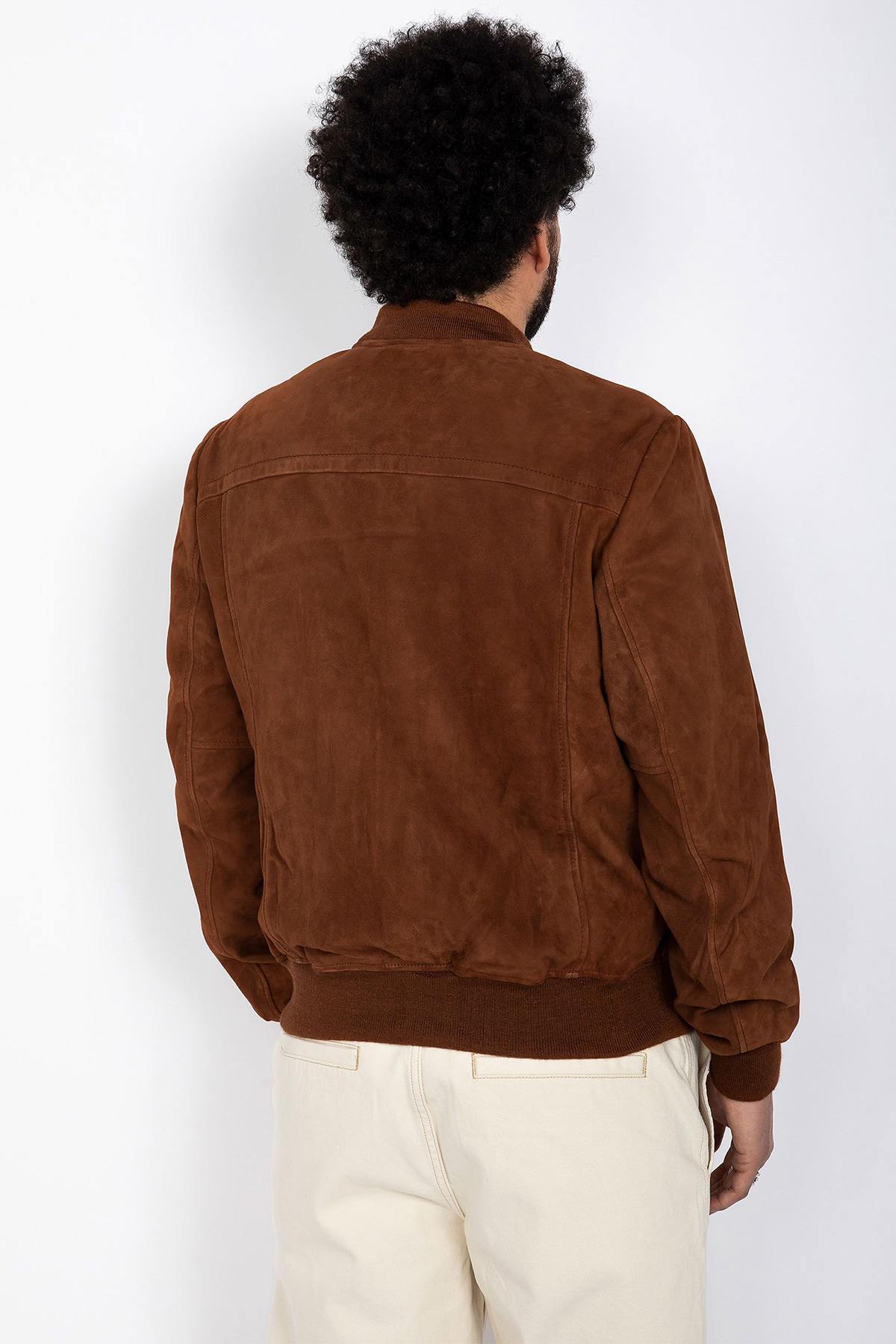 Retro teddy jacket in suede leather - Image n°4