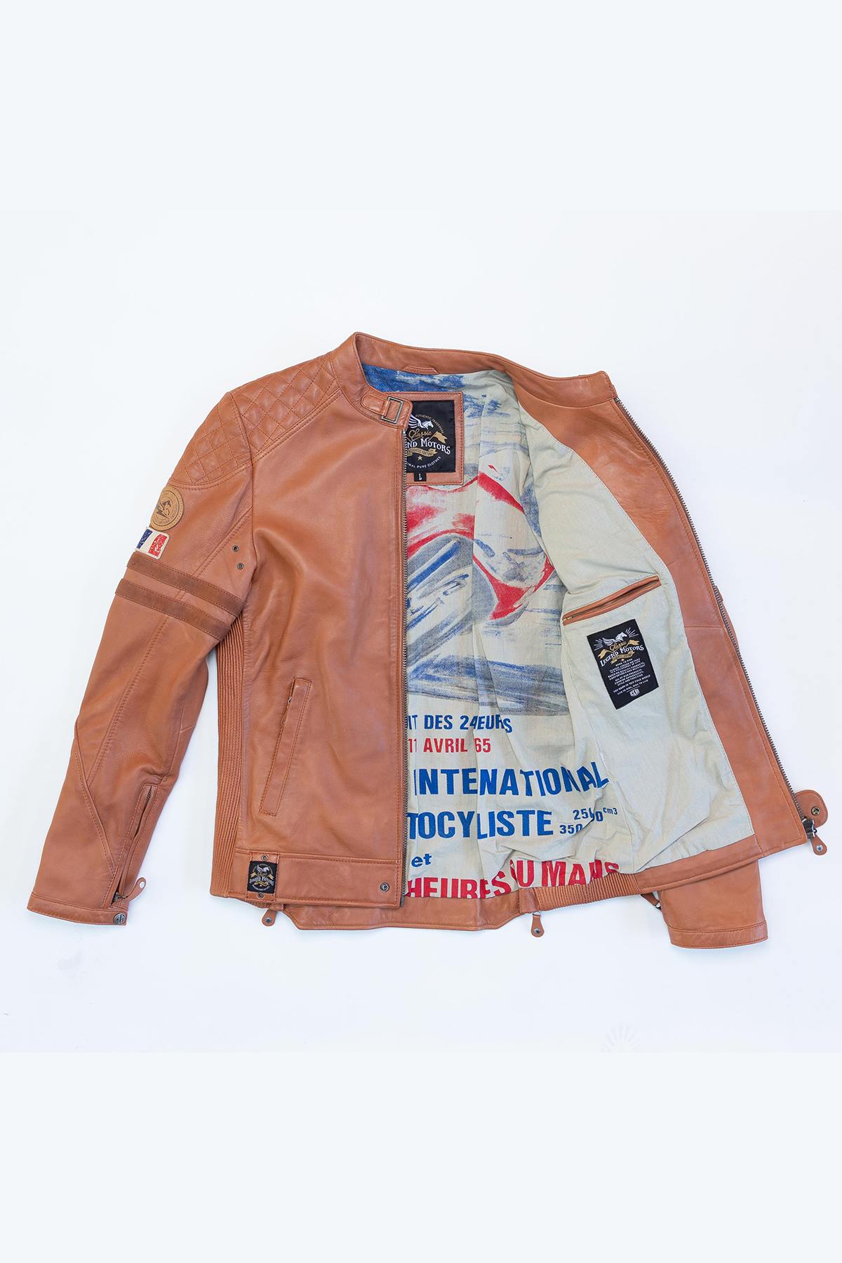 24h Le Mans cognac leather jacket - Image n°2