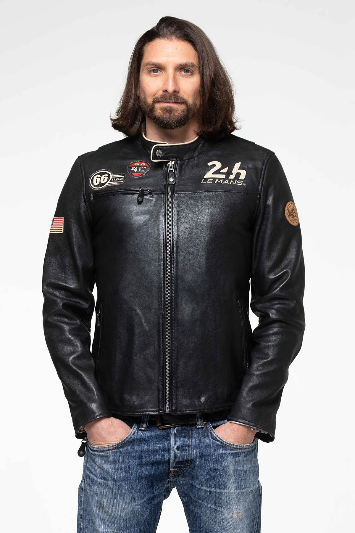 24h Le Mans 66 jacket in black leather - Image n°9