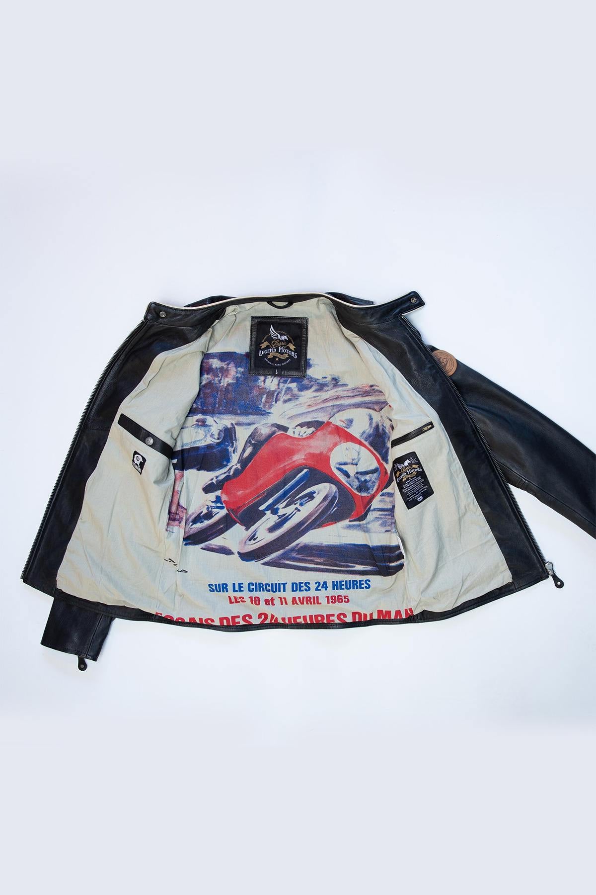 24h Le Mans 66 jacket in black leather - Image n°6