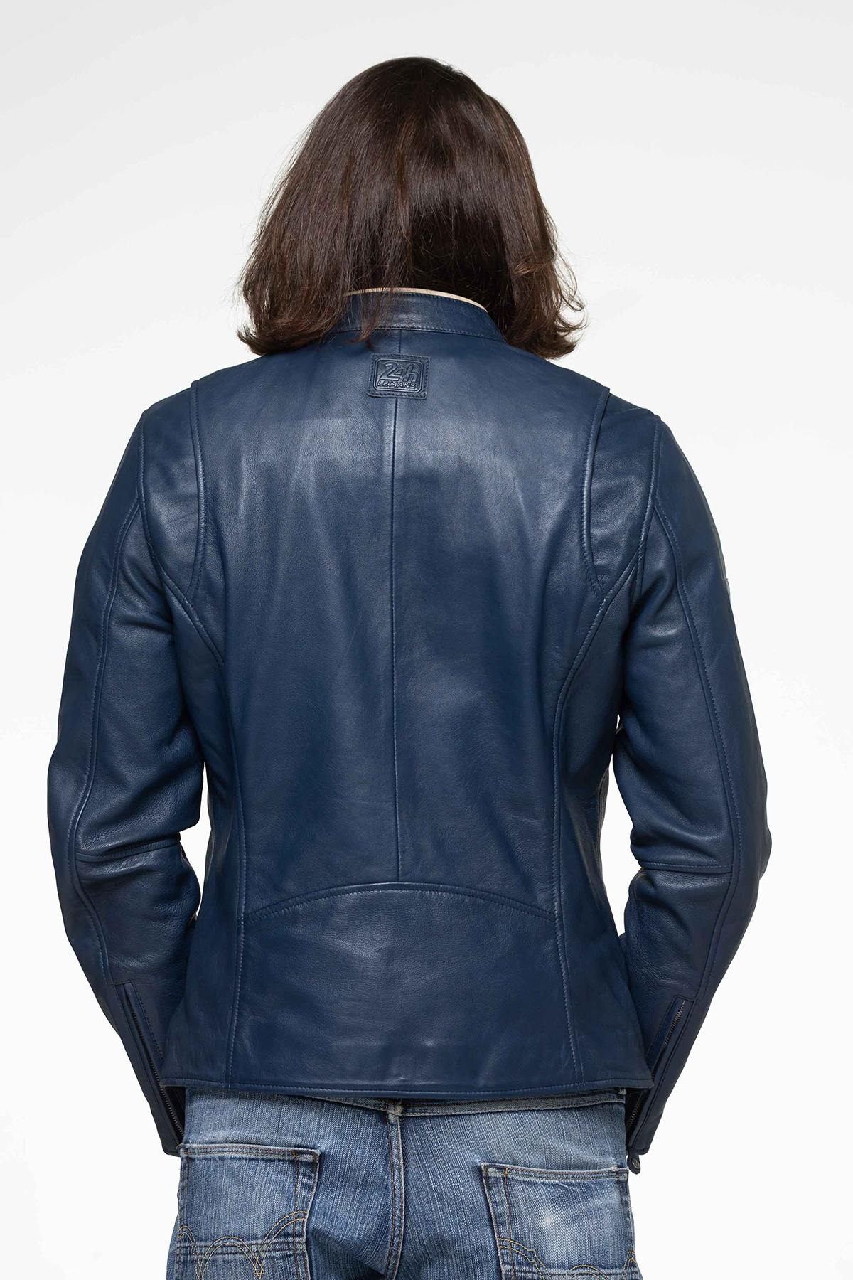 Navy blue leather jacket from the 24h of Le Mans - Image n°9