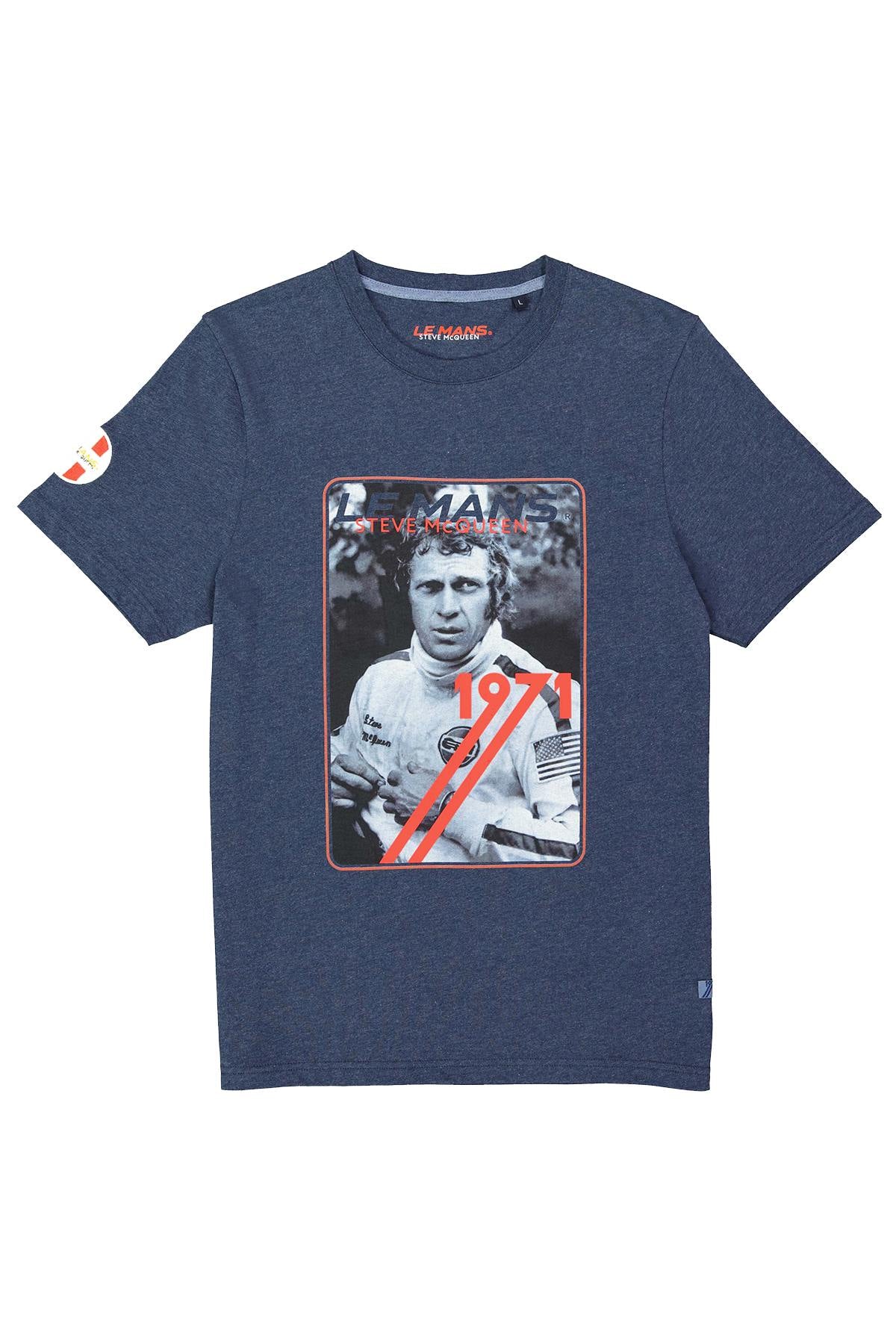 Steve McQueen 1971 blue t-shirt - Image n°5