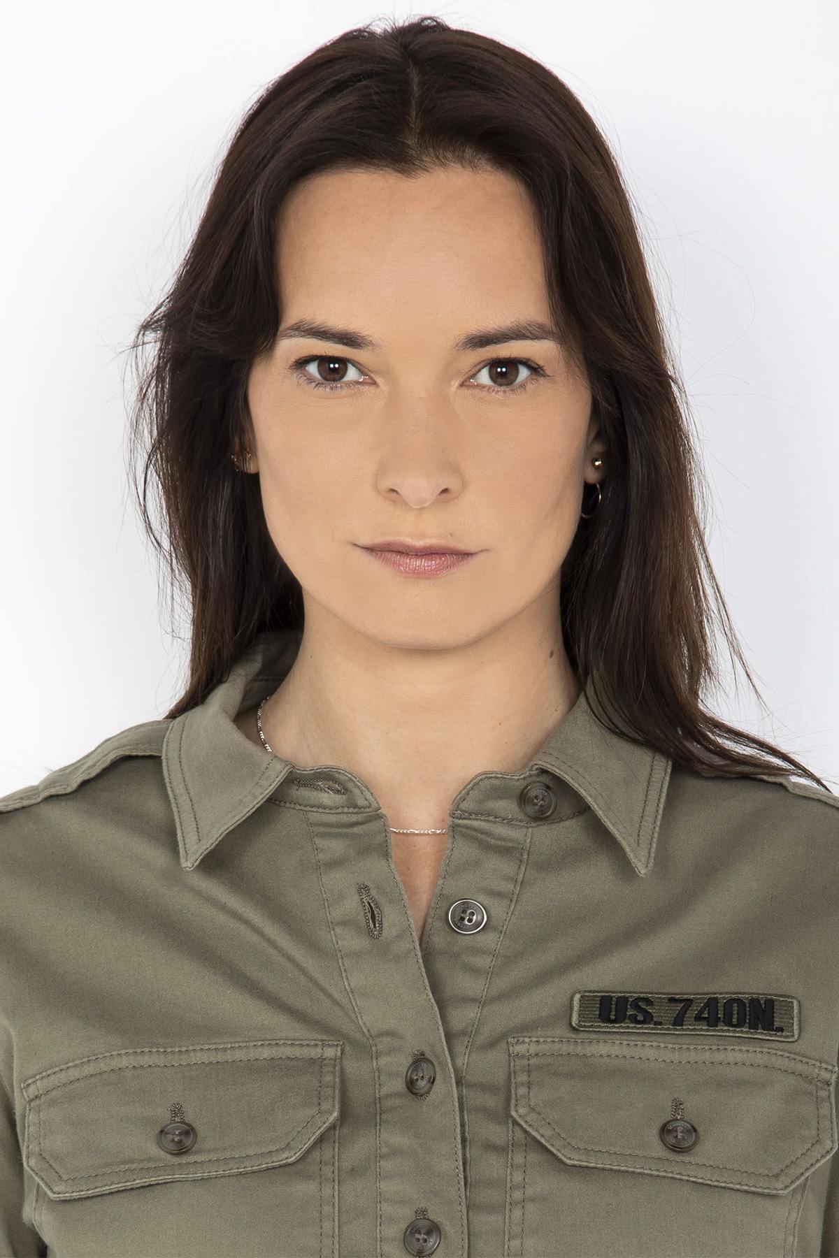 Eco-responsible khaki military dress - Image n°4