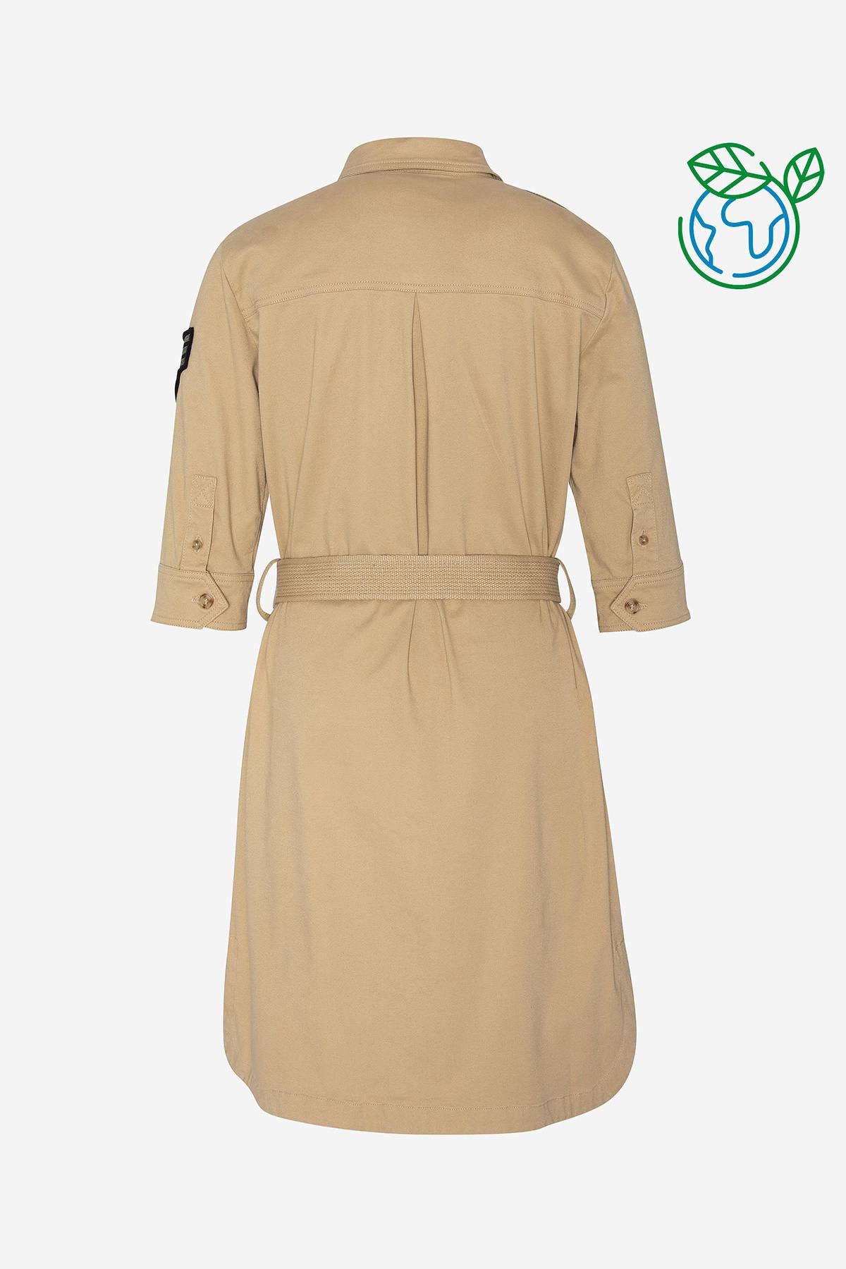 Beige military style dress - Image n°3