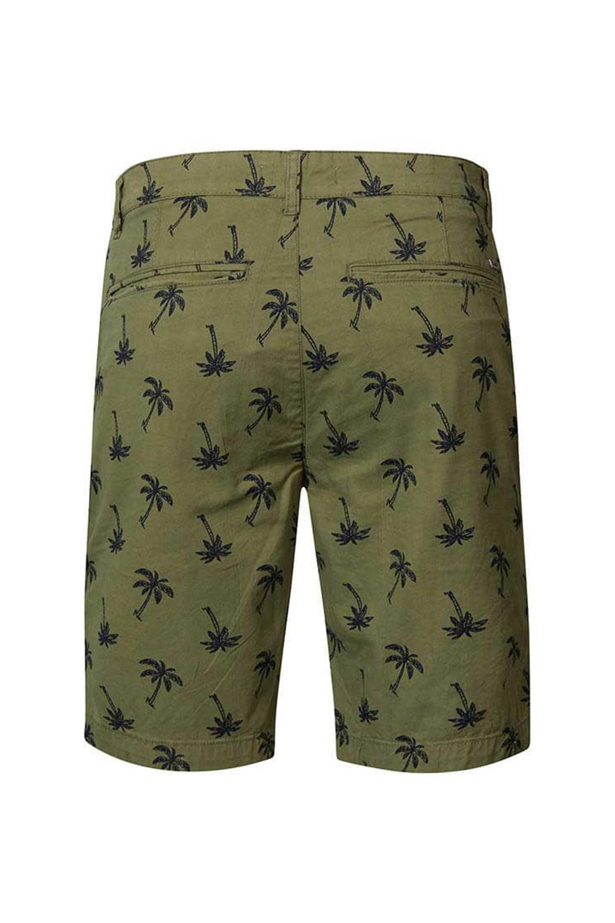 Khaki palm tree pattern shorts - Image n°5