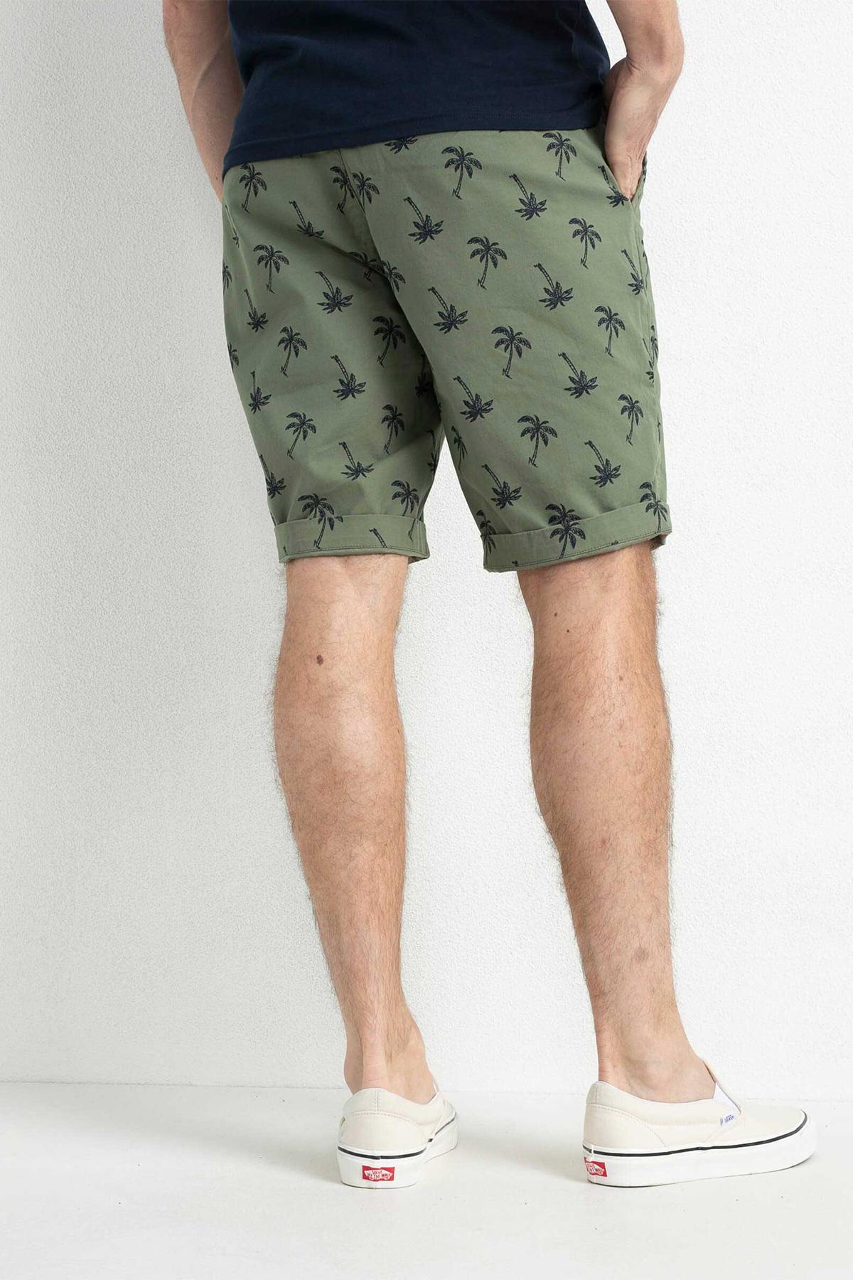 Khaki palm tree pattern shorts - Image n°3