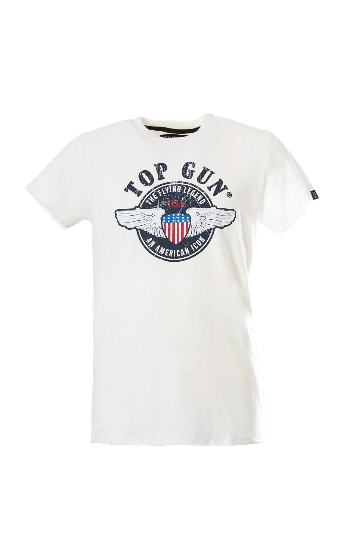 White top gun printed t-shirt - Image n°1