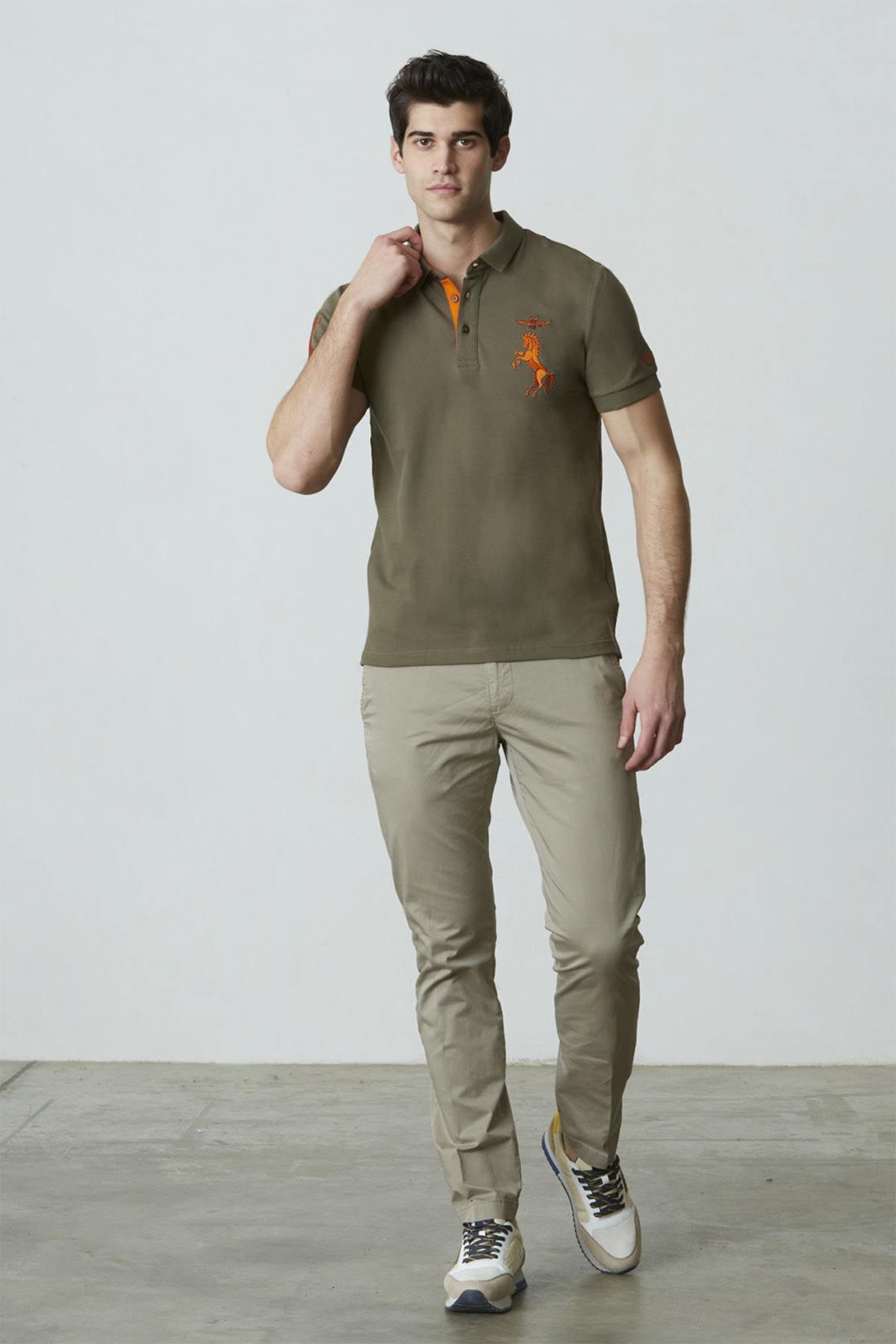 Cavallino Rampante khaki polo shirt - Image n°2