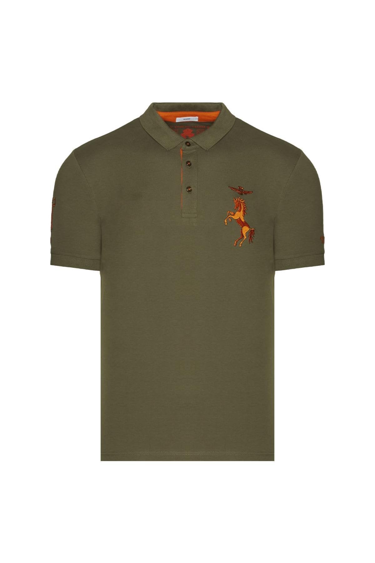 Cavallino Rampante khaki polo shirt - Image n°1