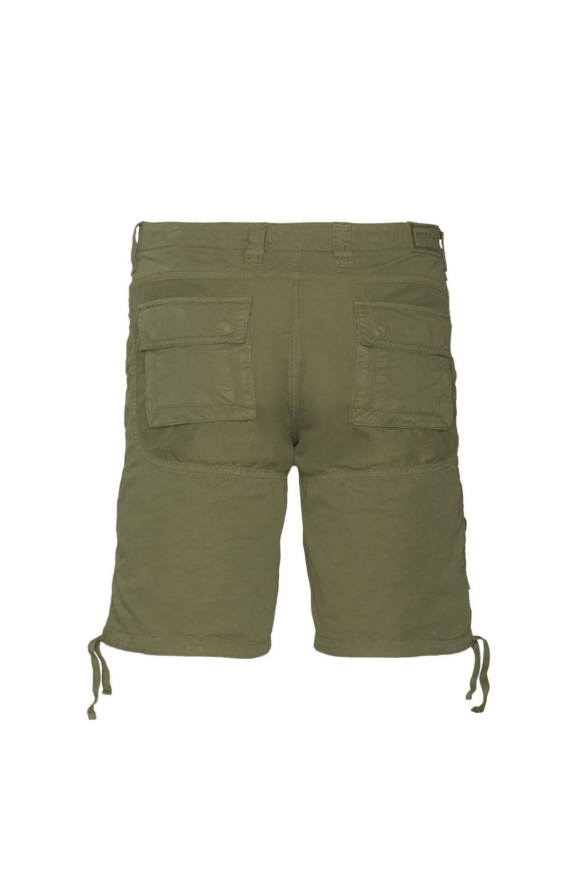 Military Bermuda shorts in khaki gabardine - Image n°4