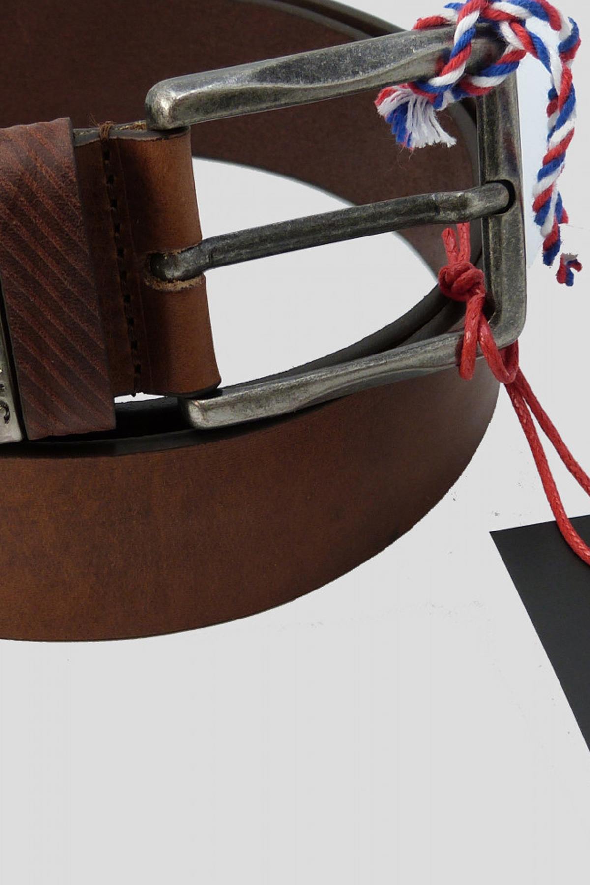 Brown cowhide leather belt - Image n°4