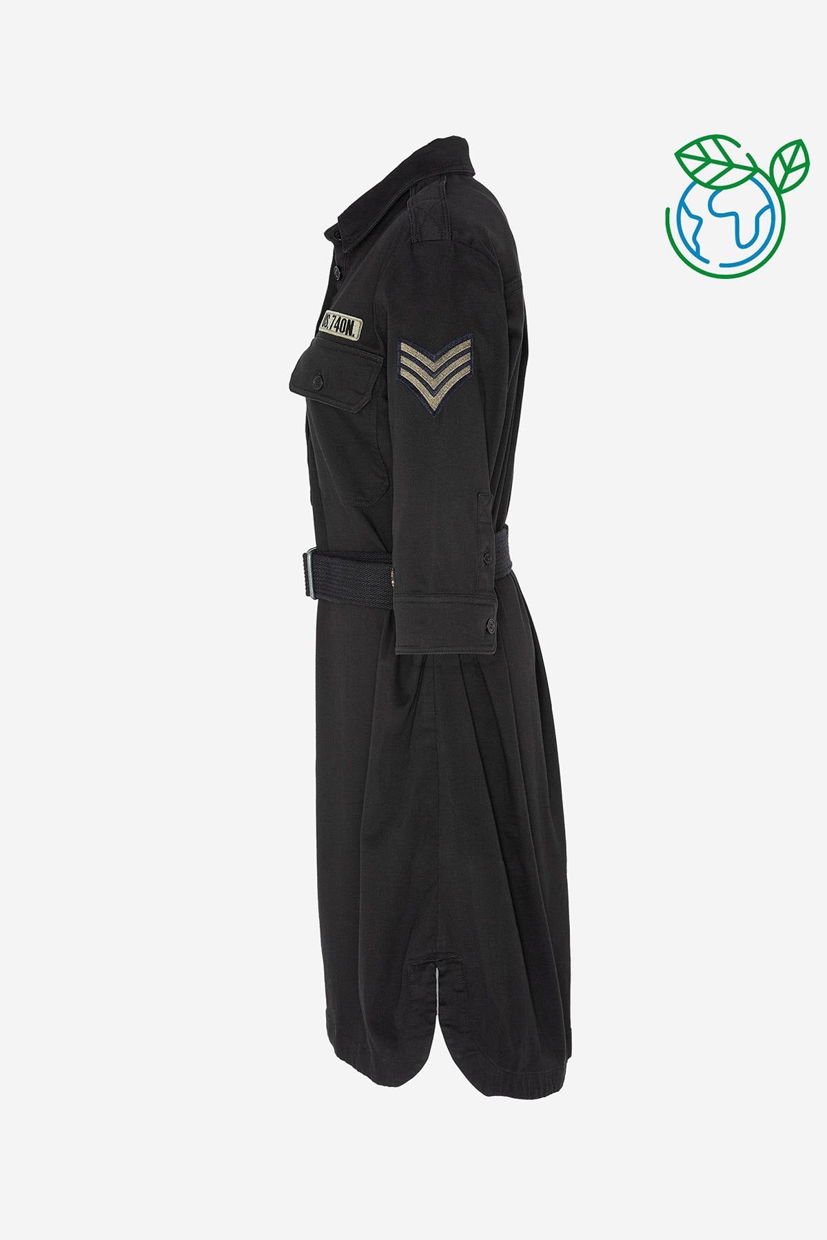 Black military style dress - Image n°3