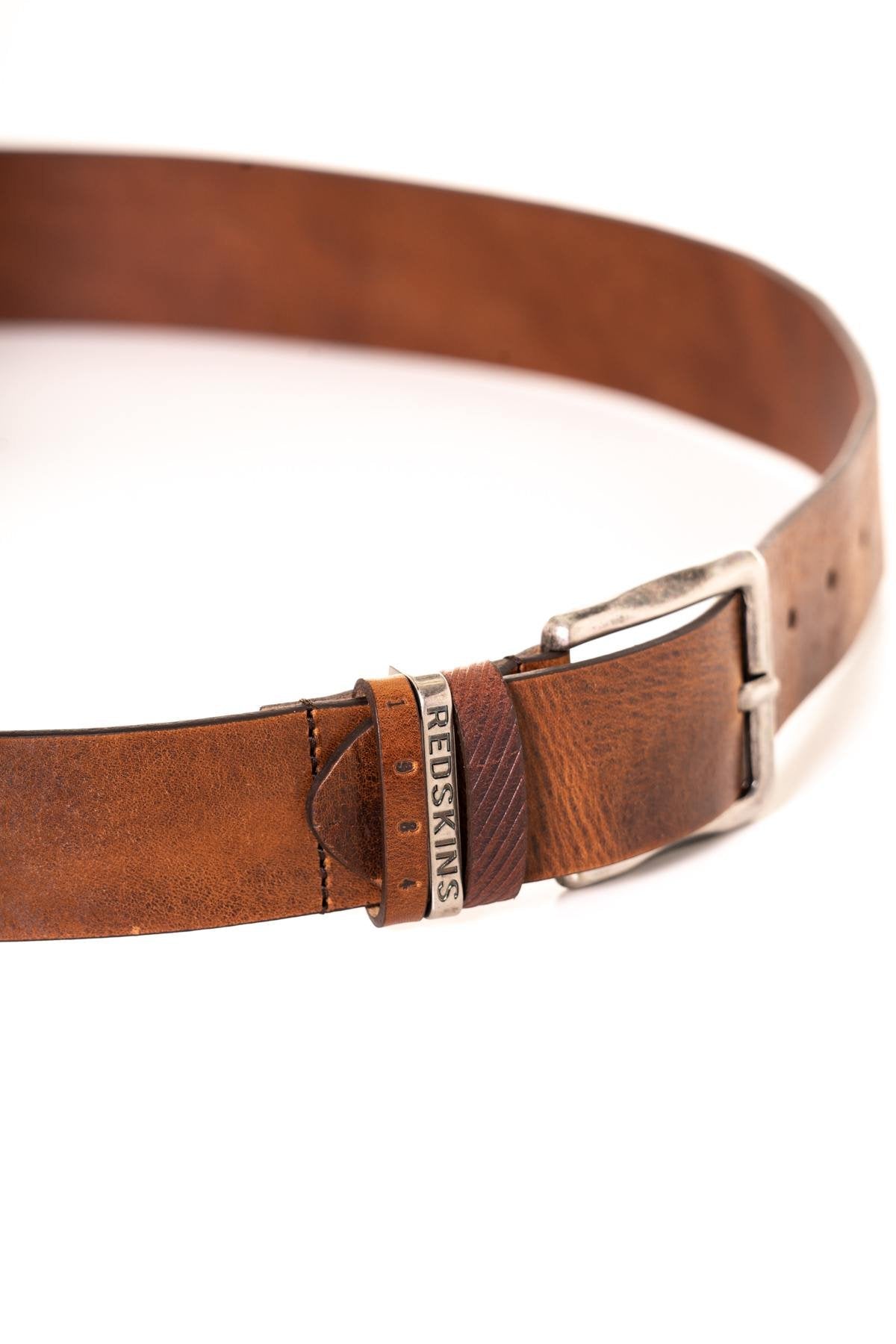 Brown cowhide leather belt - Image n°2