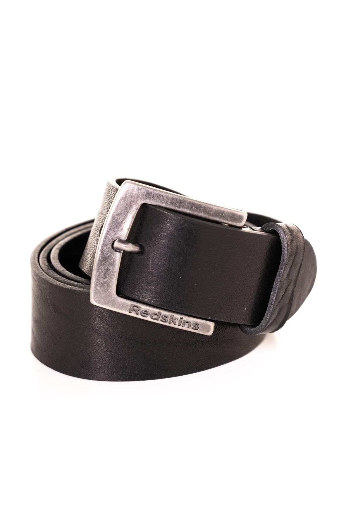 Black cowhide leather belt made in France - Image n°1