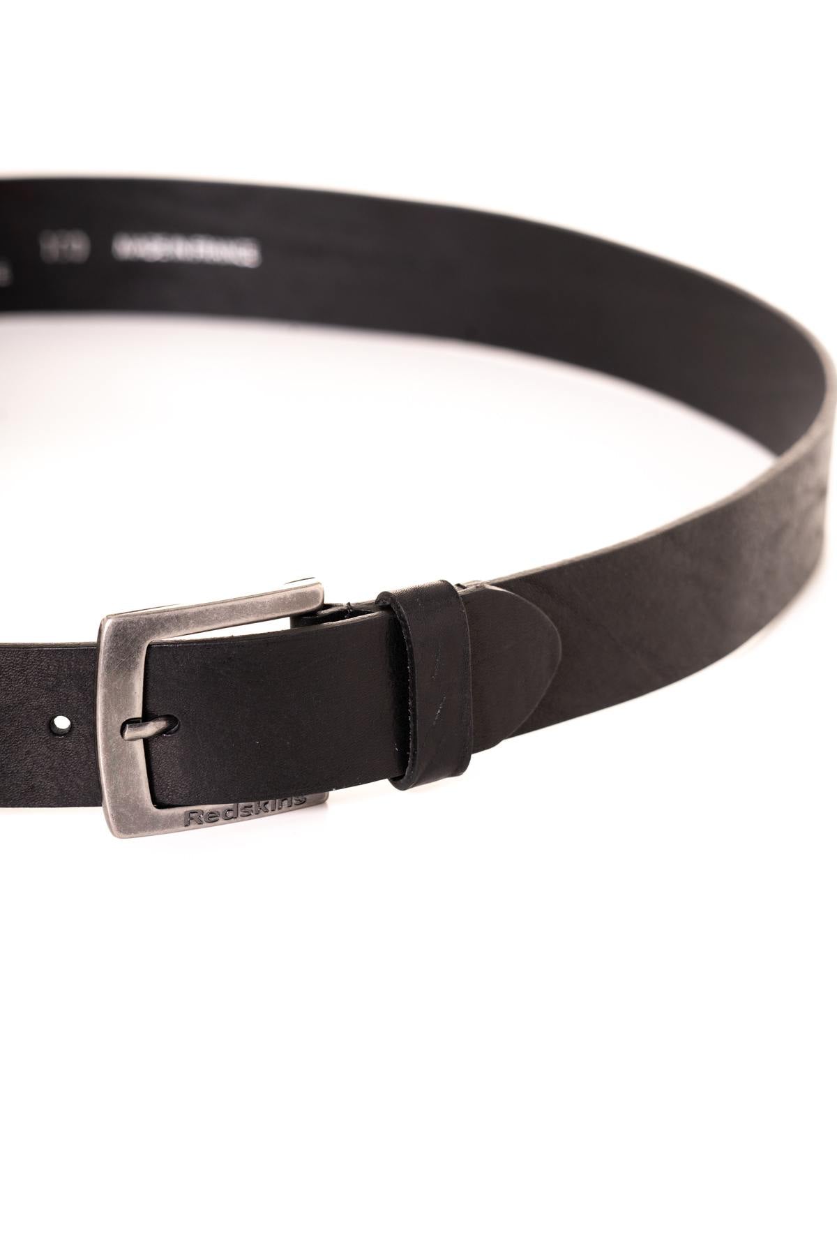 Black cowhide leather belt made in France - Image n°2