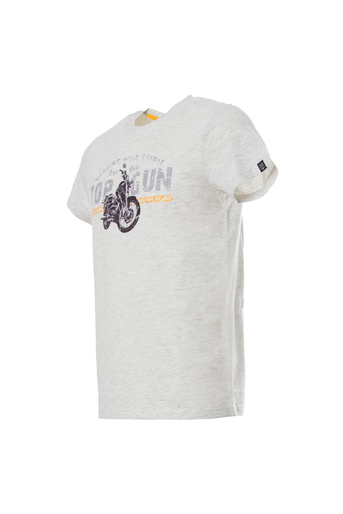 White mottled biker t-shirt - Image n°2