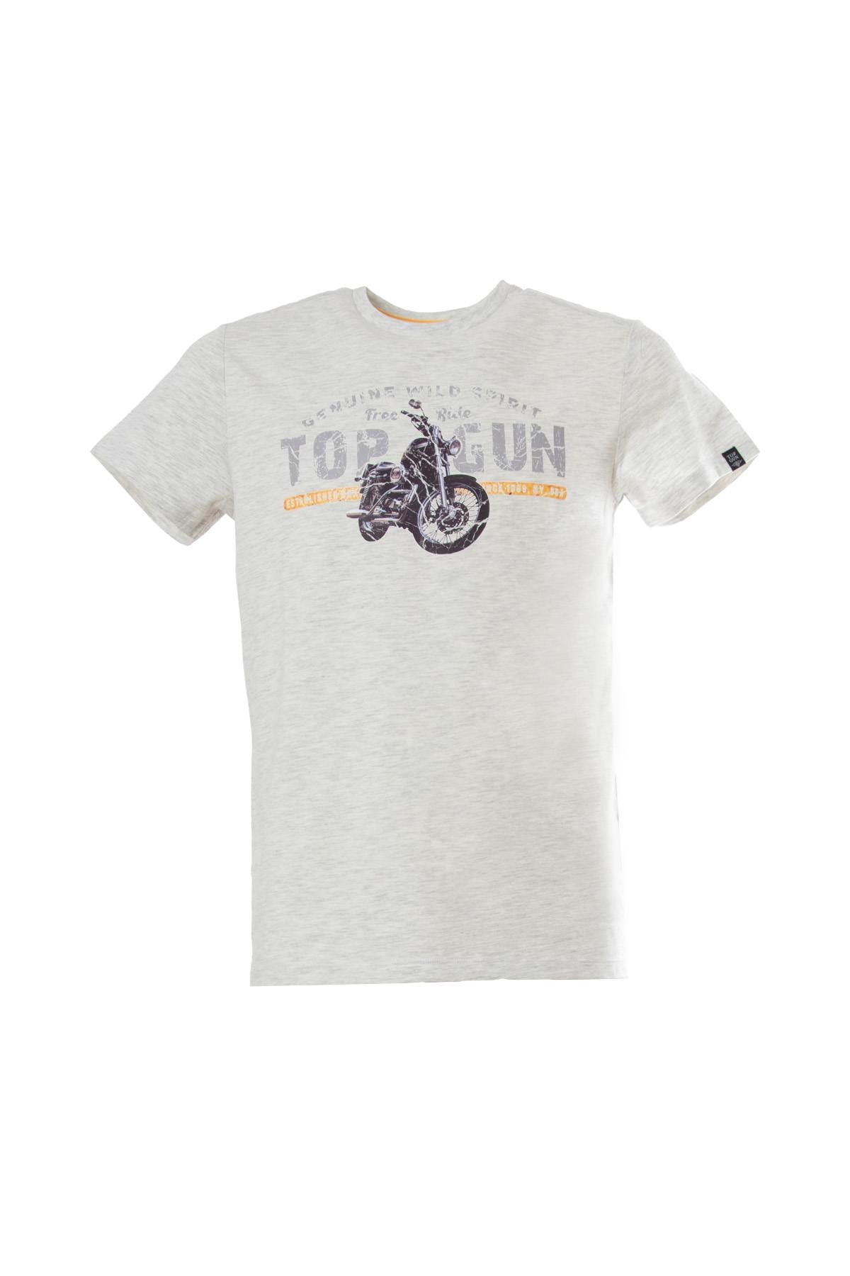 White mottled biker t-shirt - Image n°1