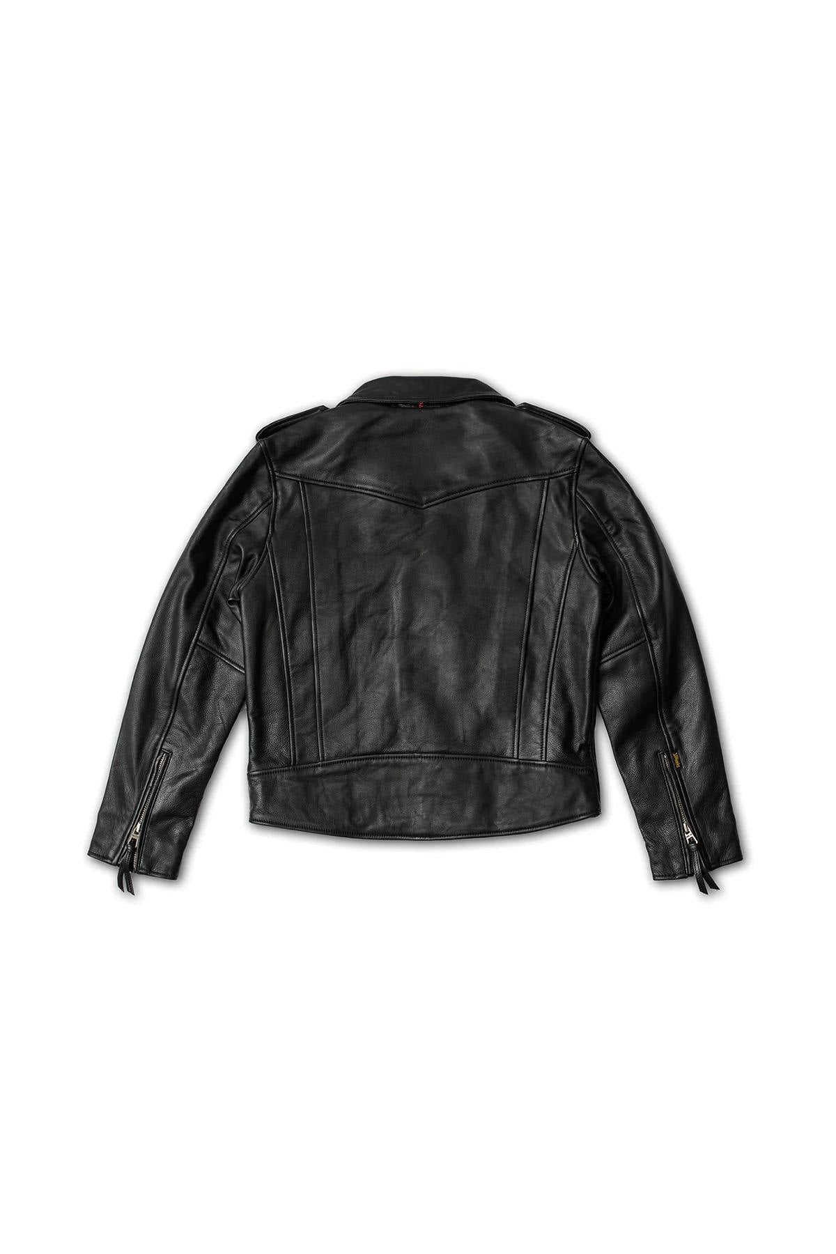 Cowhide leather biker Biker Jacket - Image n°5