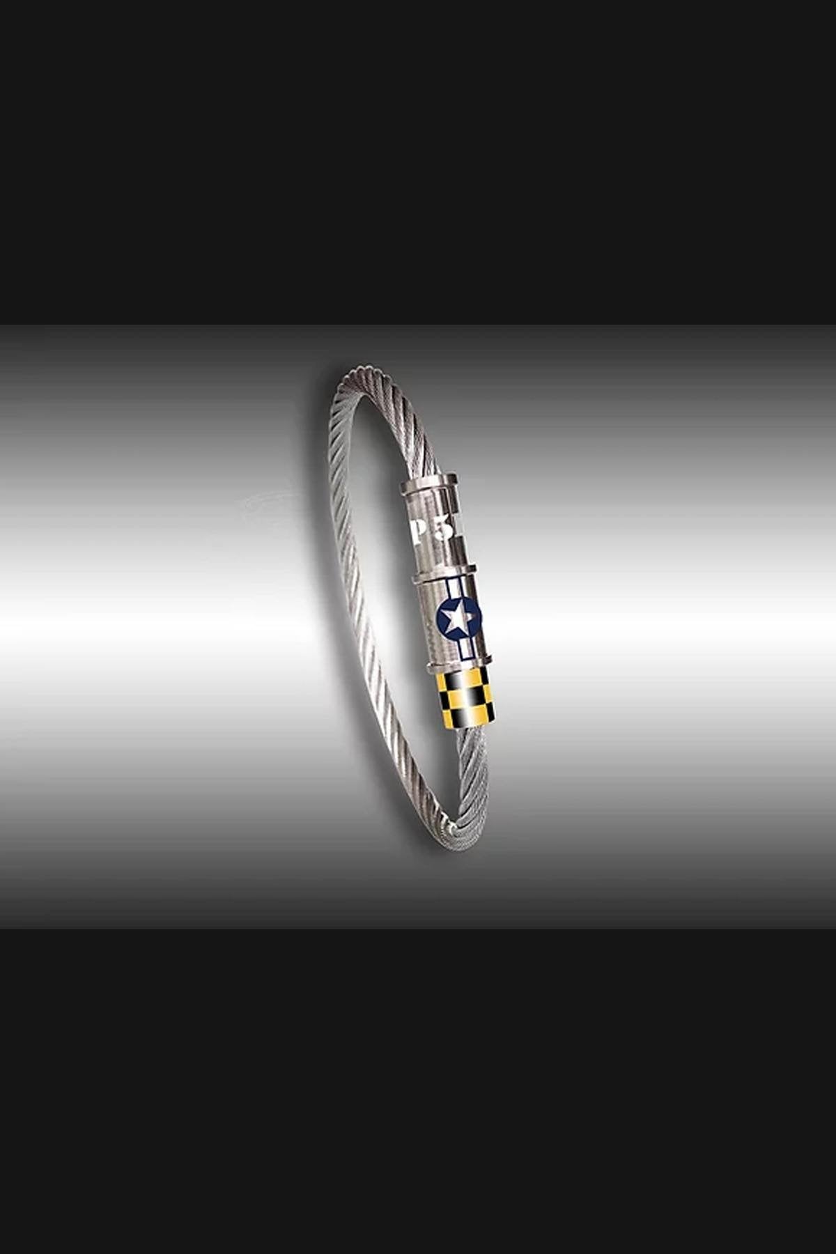 P-51 Mustang onyxdable steel bracelet - Image n°1