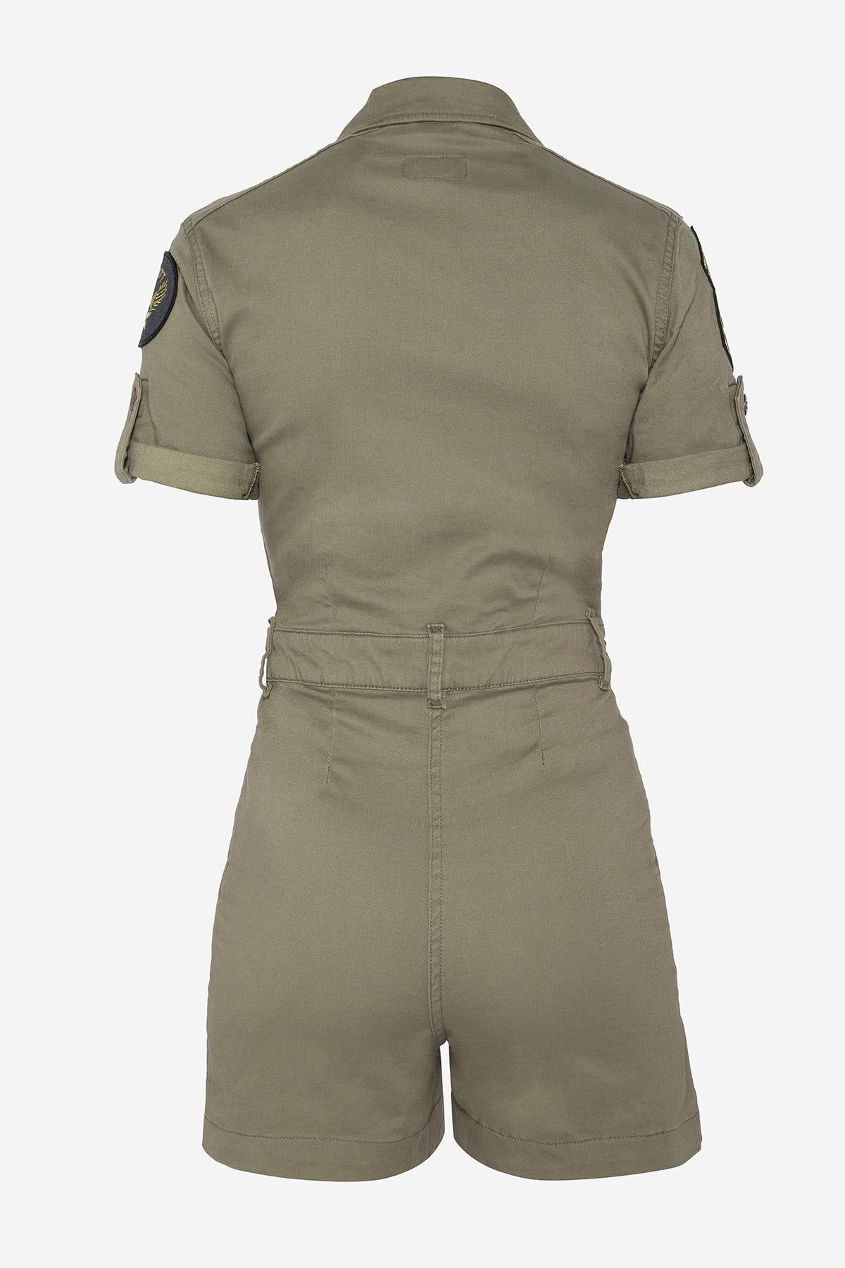 Oekotex military khaki playsuit - Image n°9