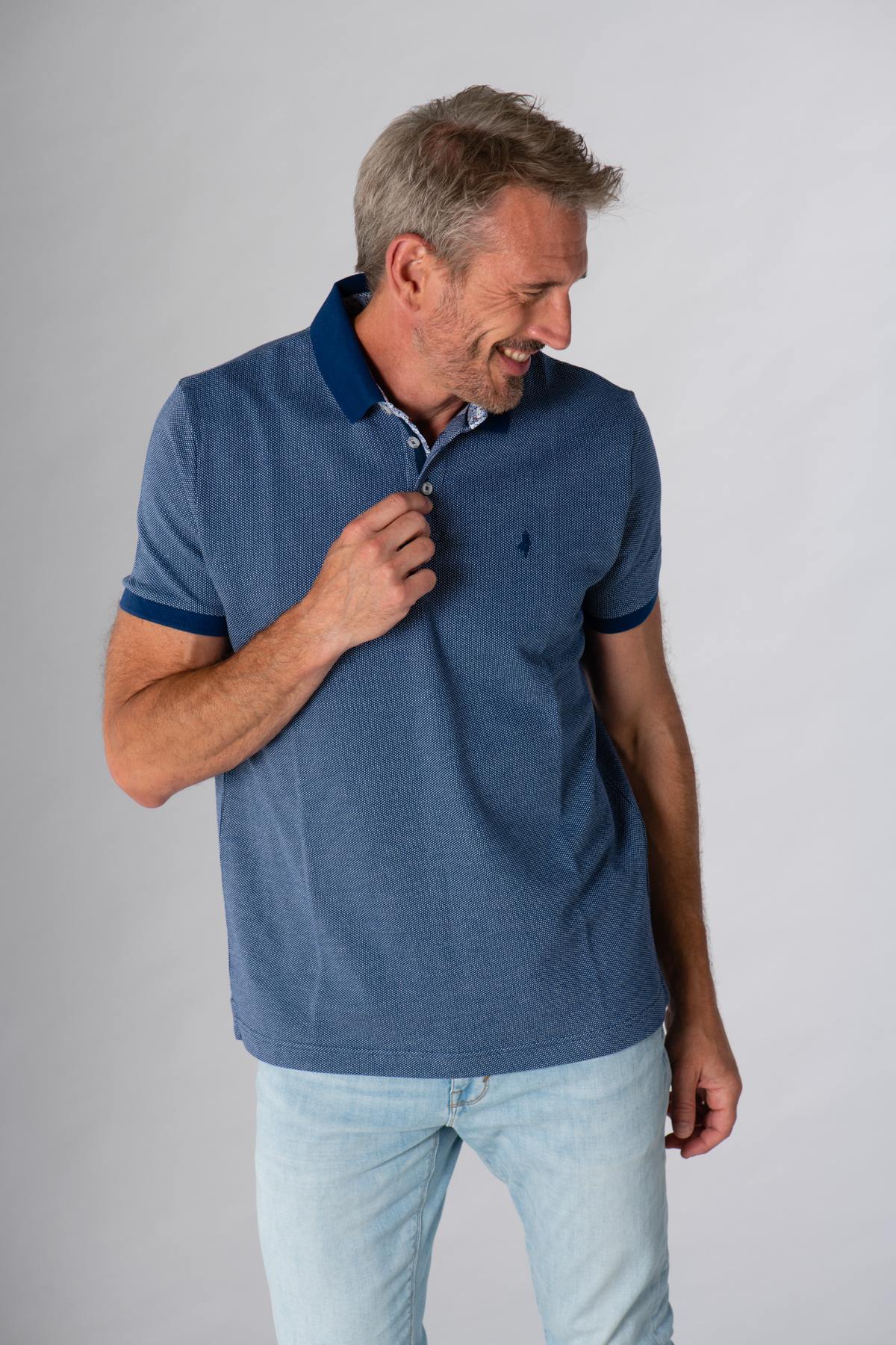 Men's blue polo shirt - Image n°1