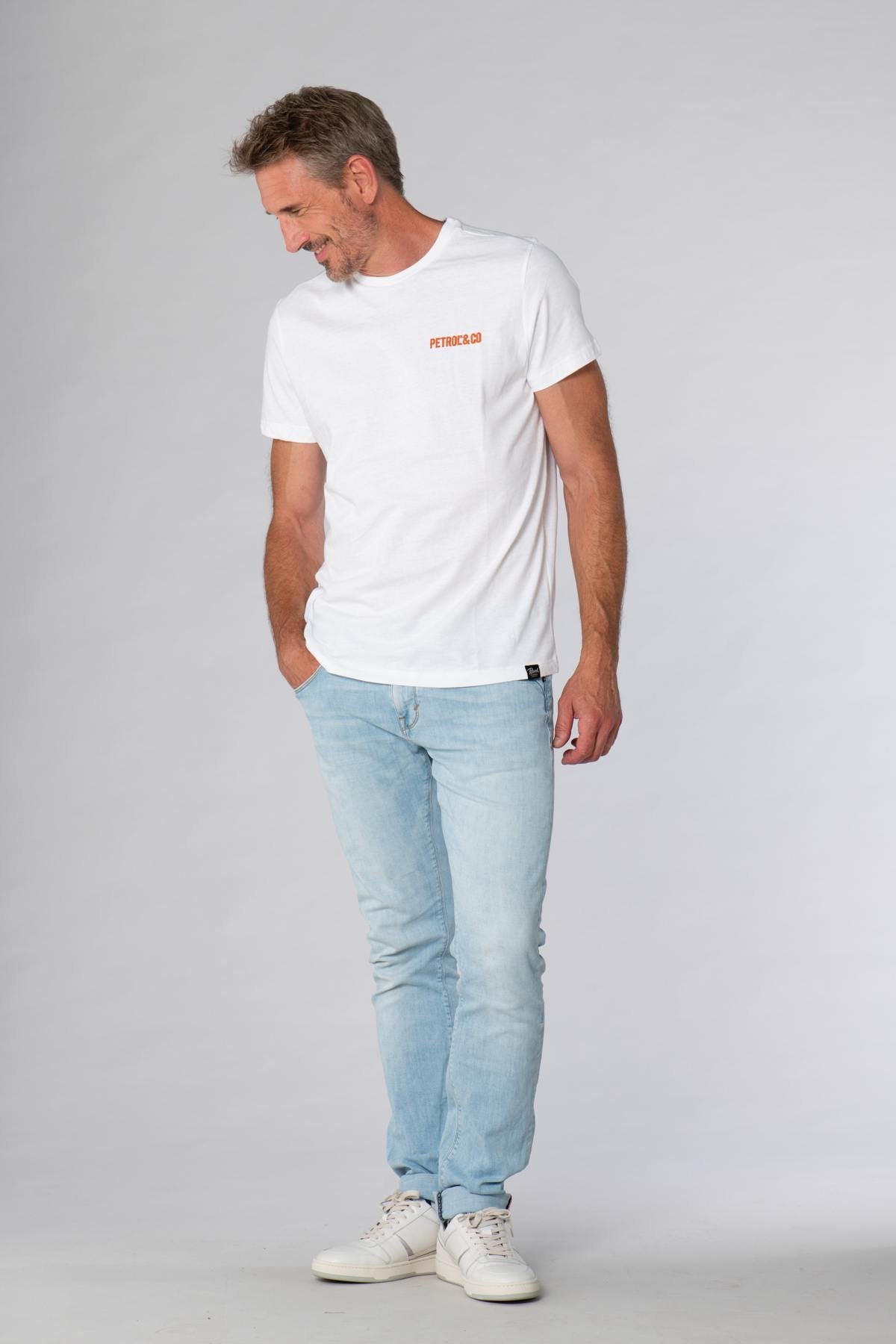 White t-shirt with palm print on the back - Image n°3