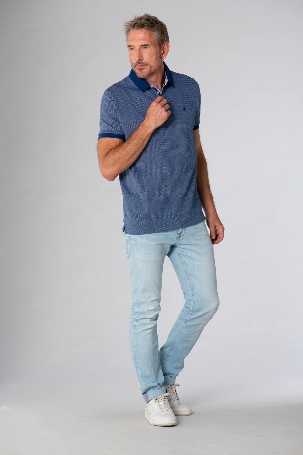 Men's blue polo shirt - Image n°2