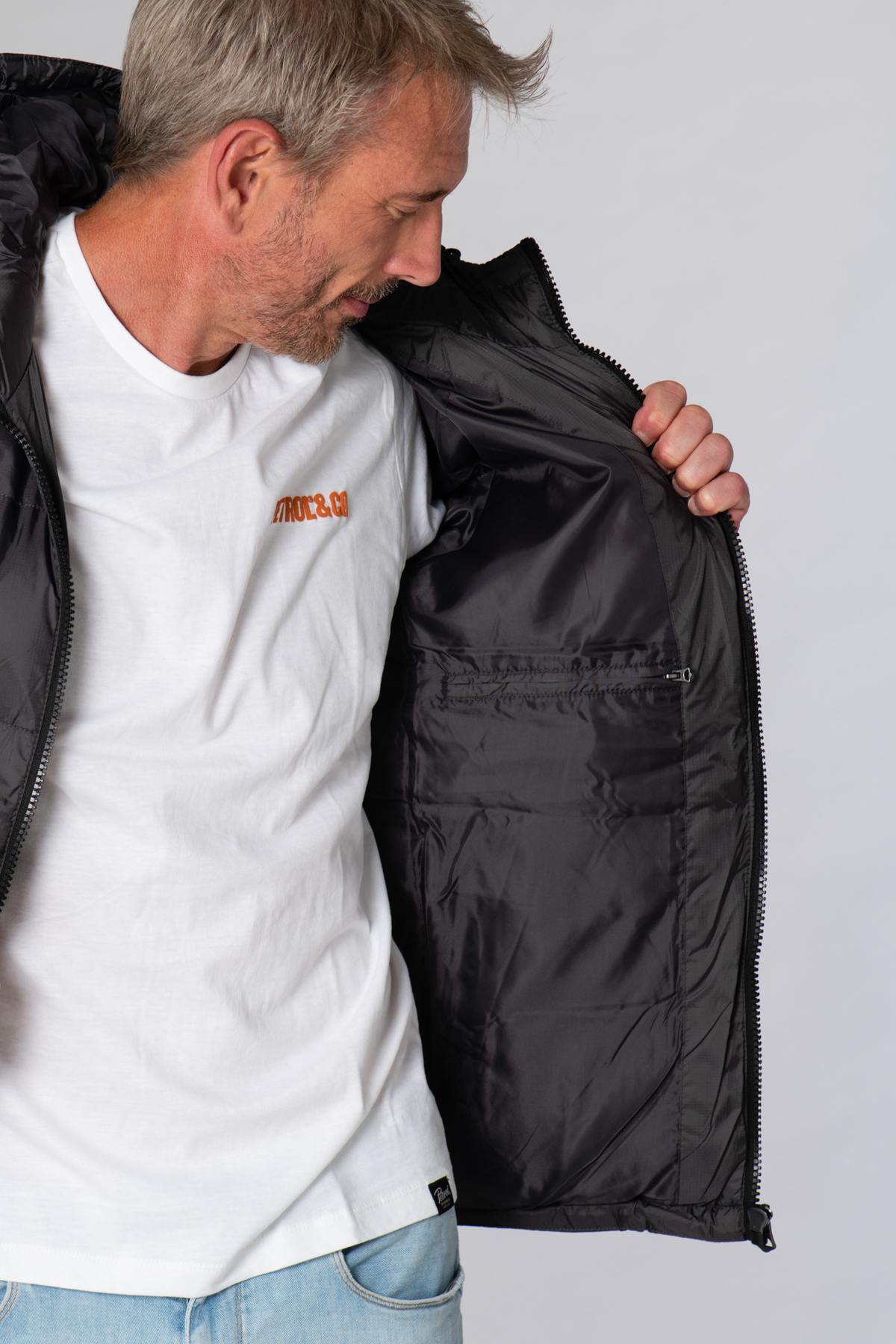 Down jacket with anthracite hood - Image n°6