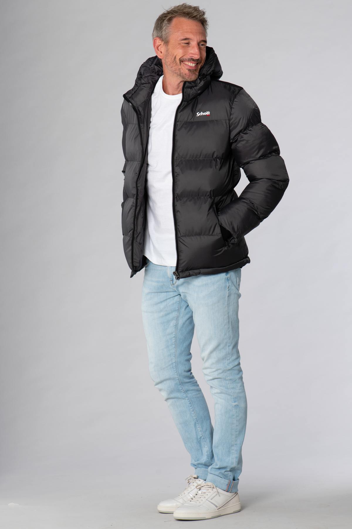 Down jacket with anthracite hood - Image n°2