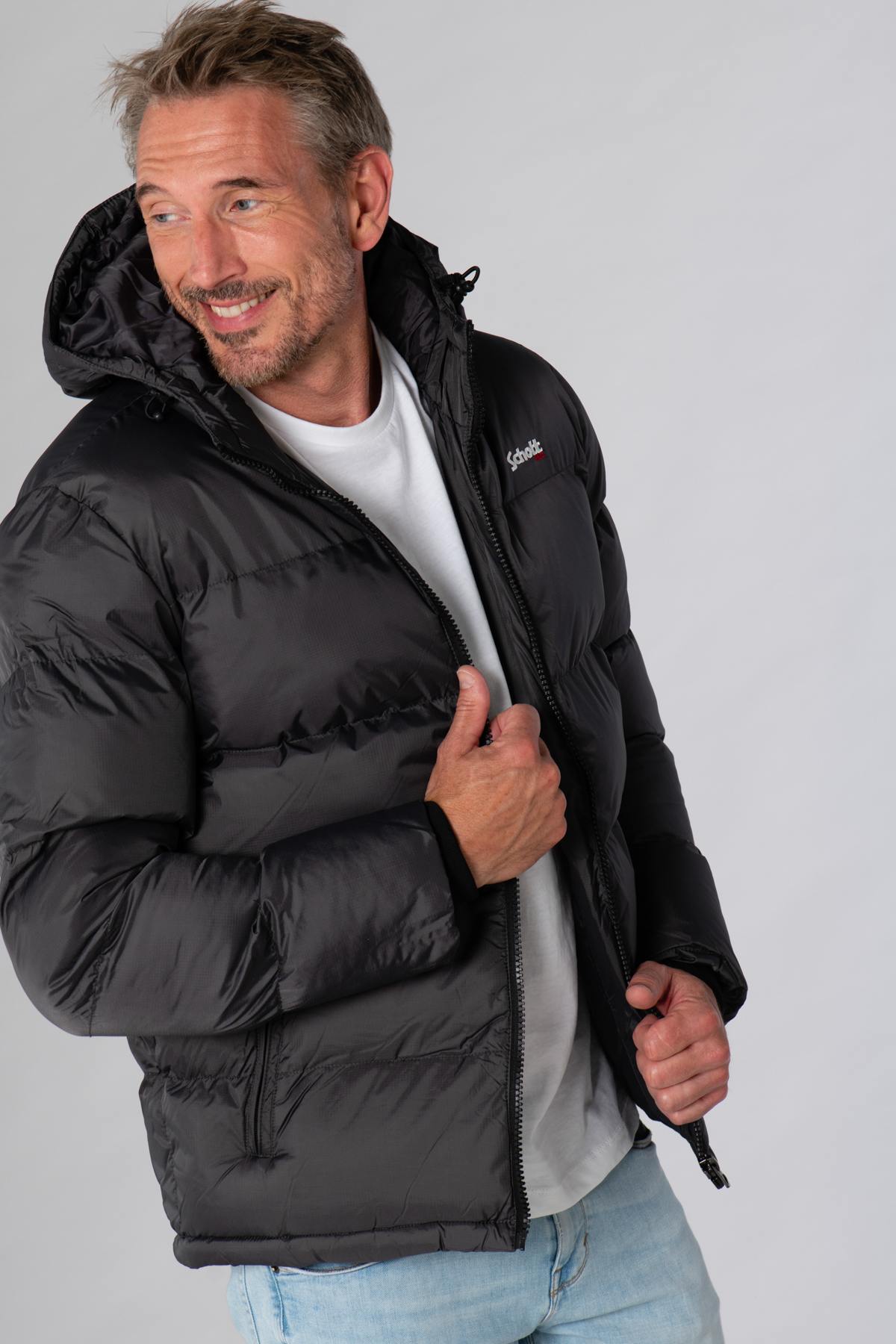 Down jacket with anthracite hood - Image n°3