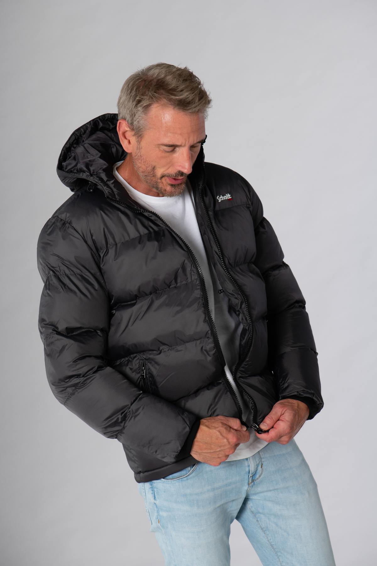 Down jacket with anthracite hood - Image n°4