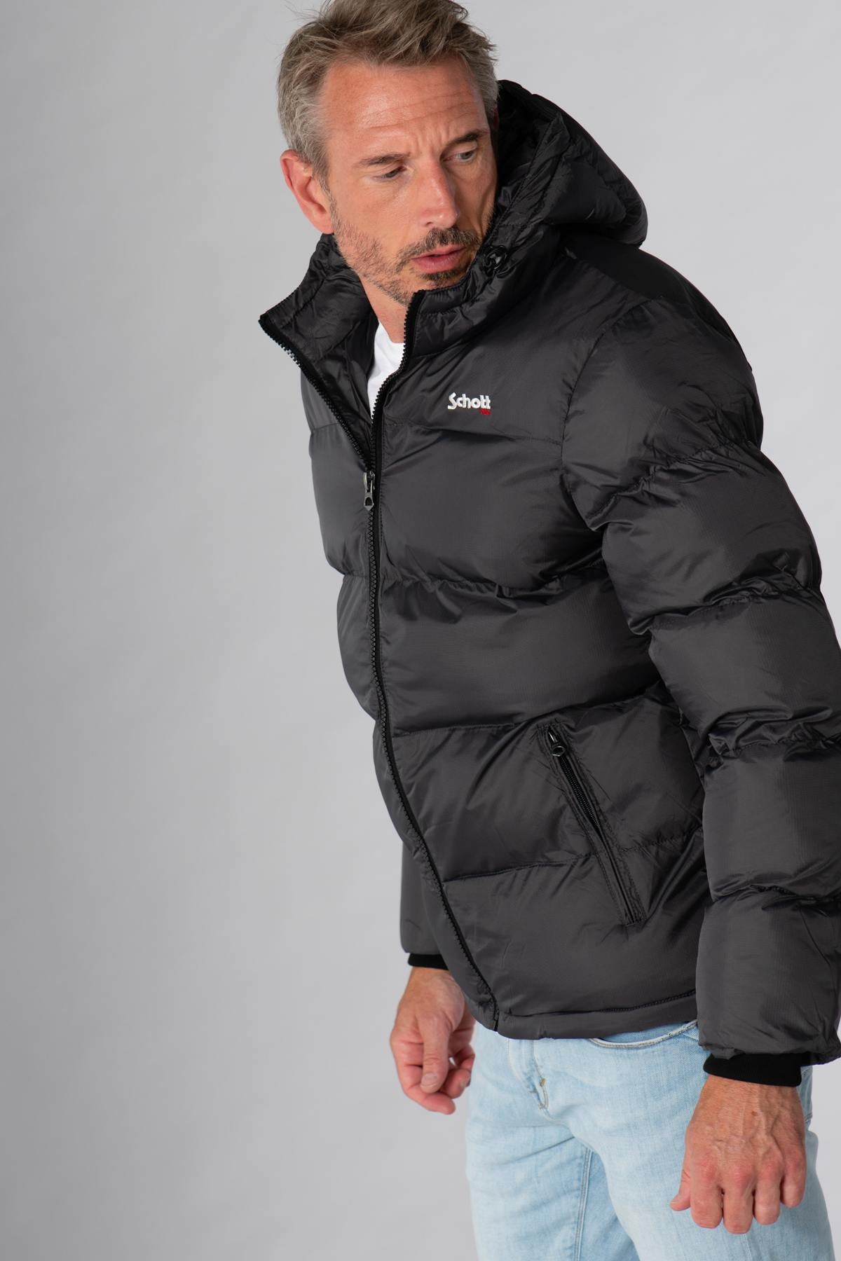 Down jacket with anthracite hood - Image n°1