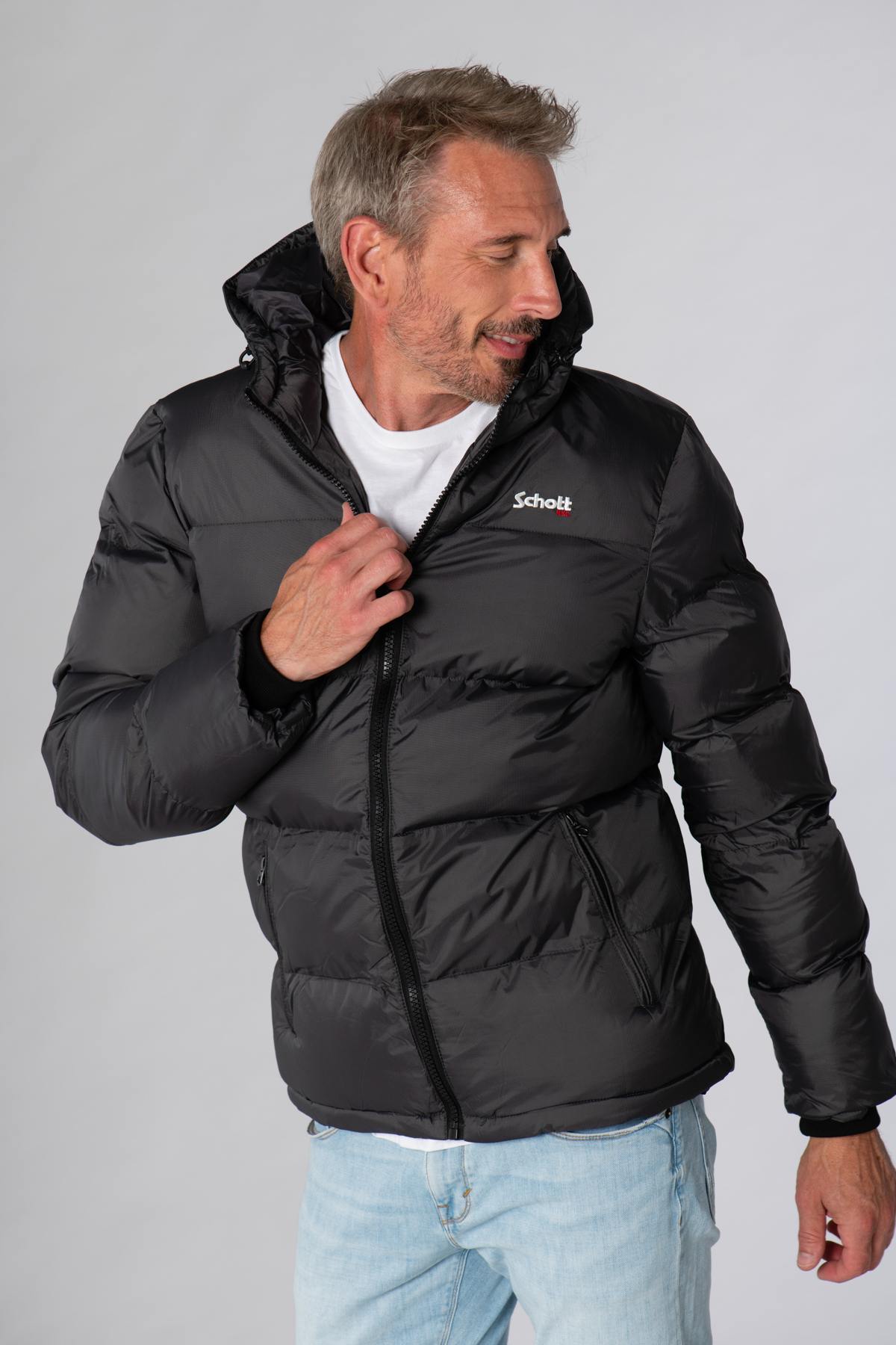 Down jacket with anthracite hood - Image n°5