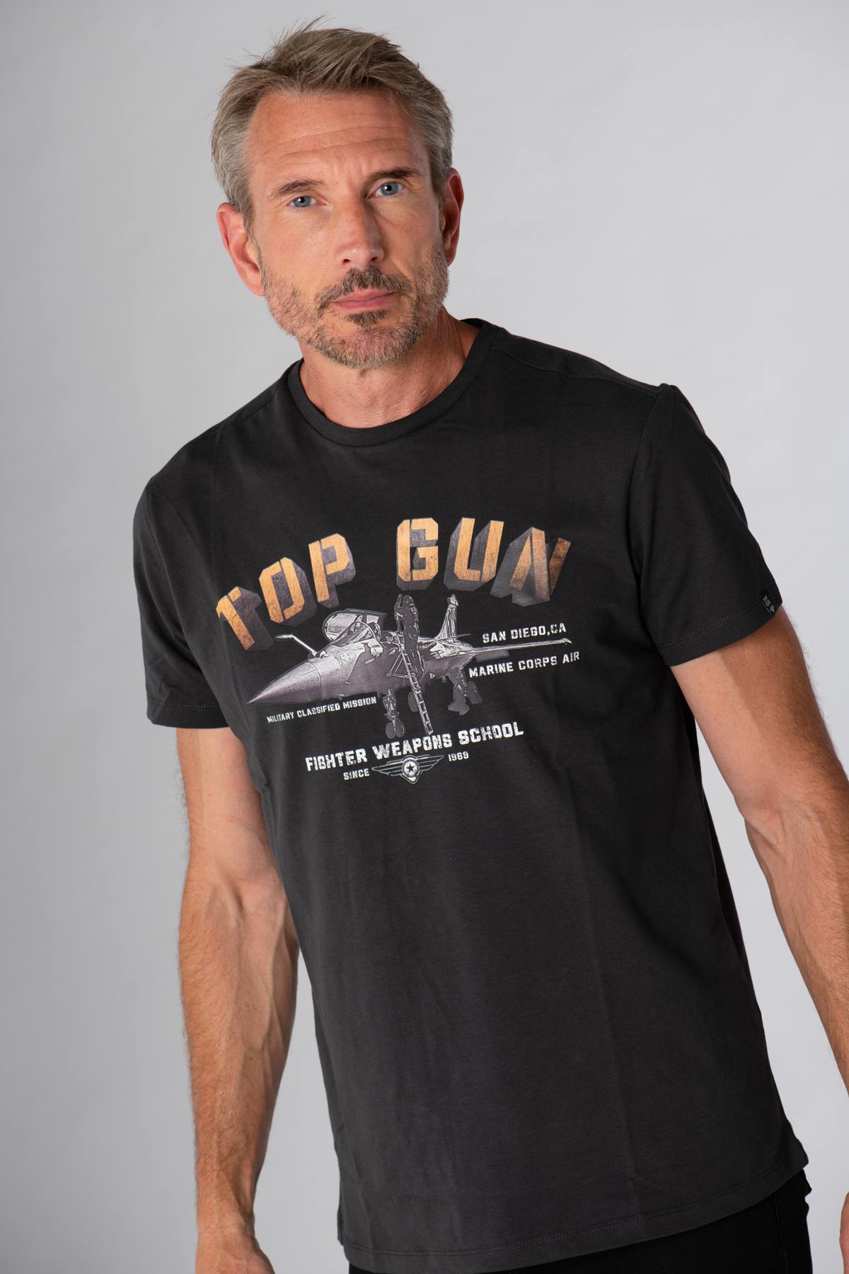 Anthracite top gun t-shirt - Image n°1