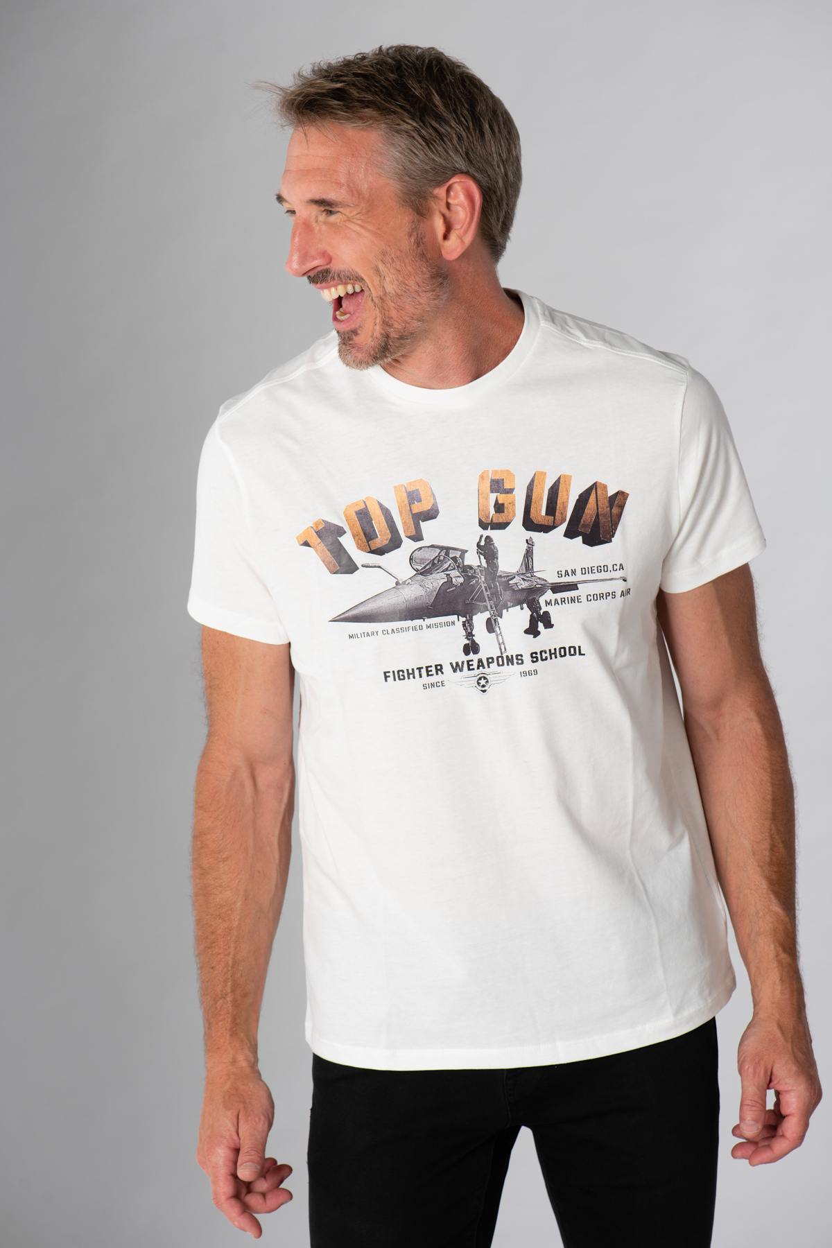 Top Gun men's white t-shirt - Image n°1