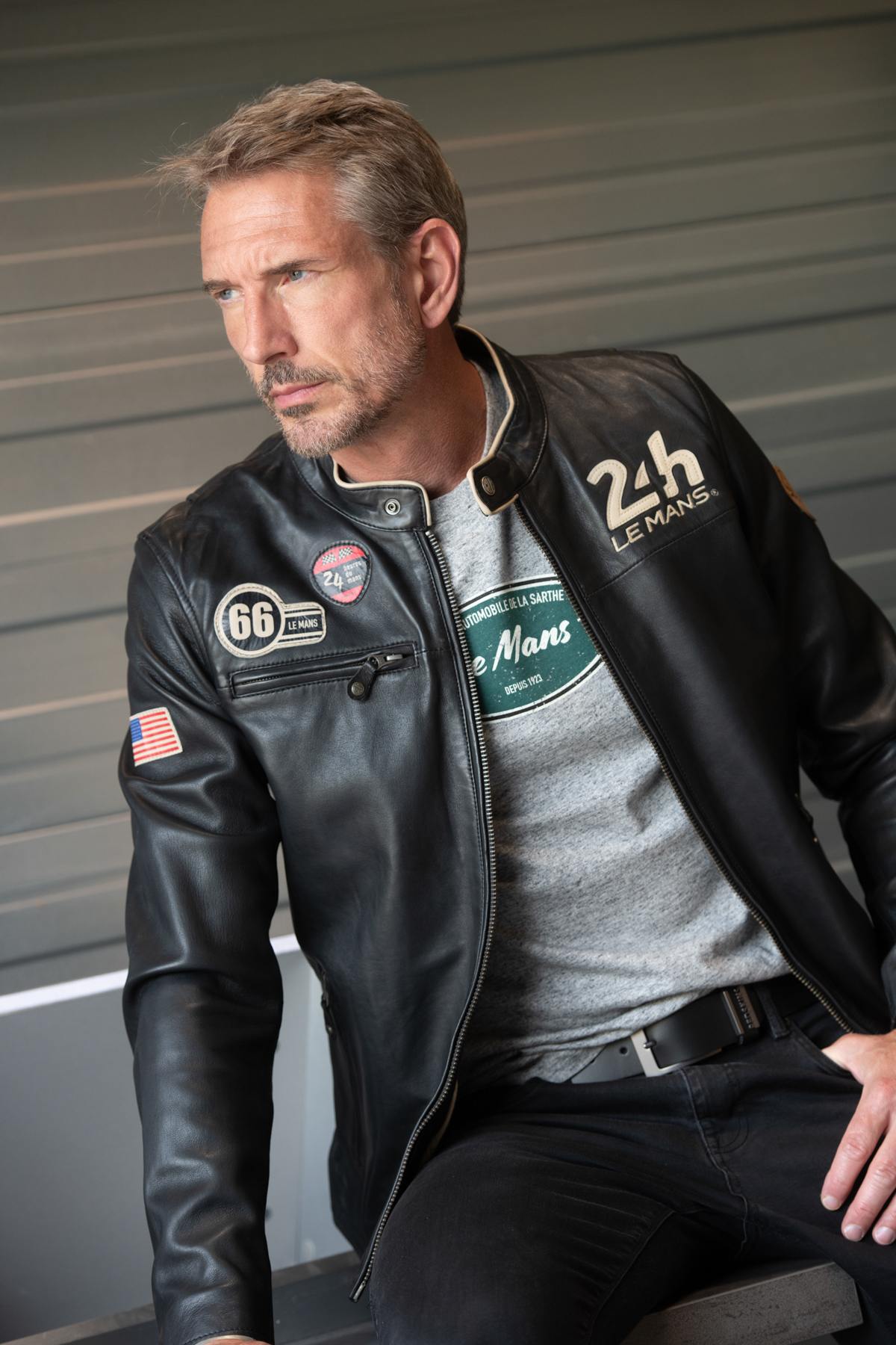 24h Le Mans 66 jacket in black leather - Image n°5