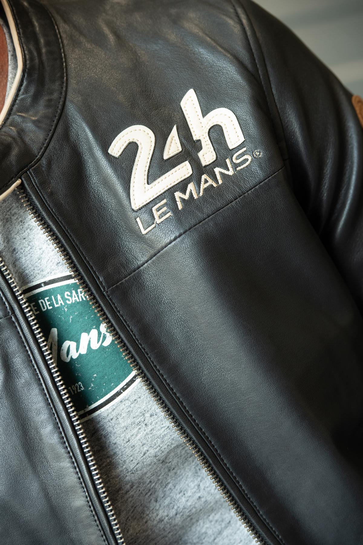 24h Le Mans 66 jacket in black leather - Image n°4