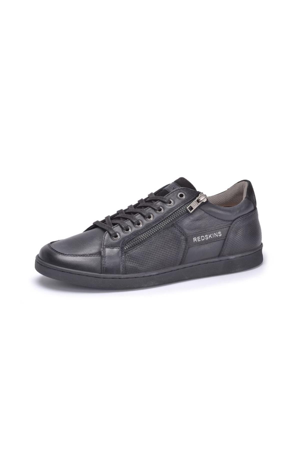 Black leather low-top sneakers - Image n°8