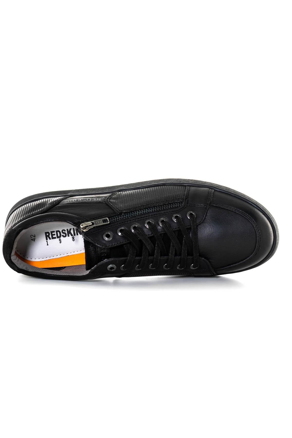 Black leather low-top sneakers - Image n°3