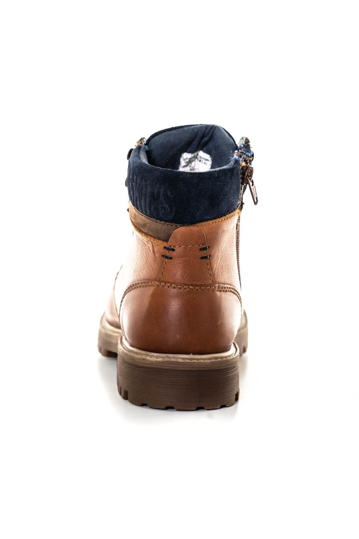 Cognac and navy blue boots - Image n°6