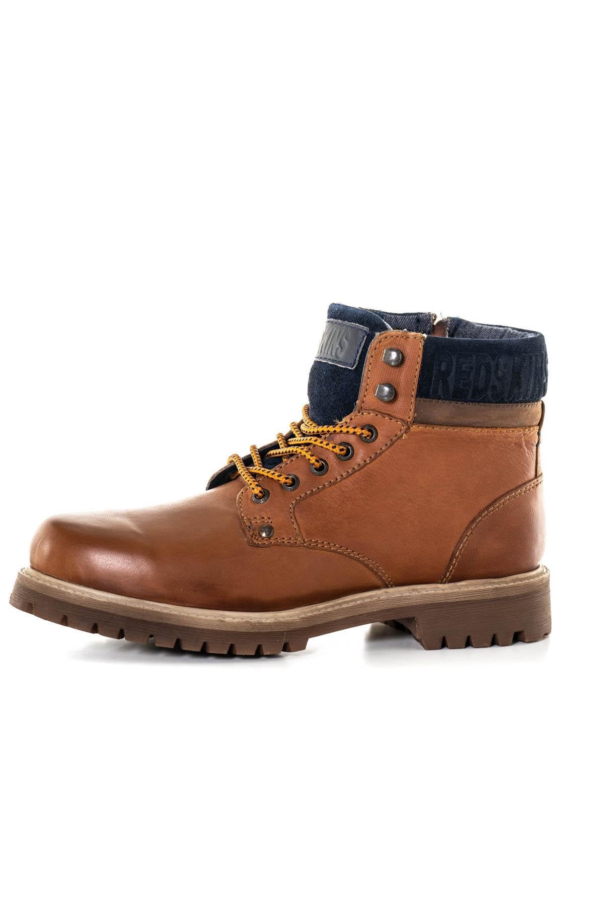 Cognac and navy blue boots - Image n°7