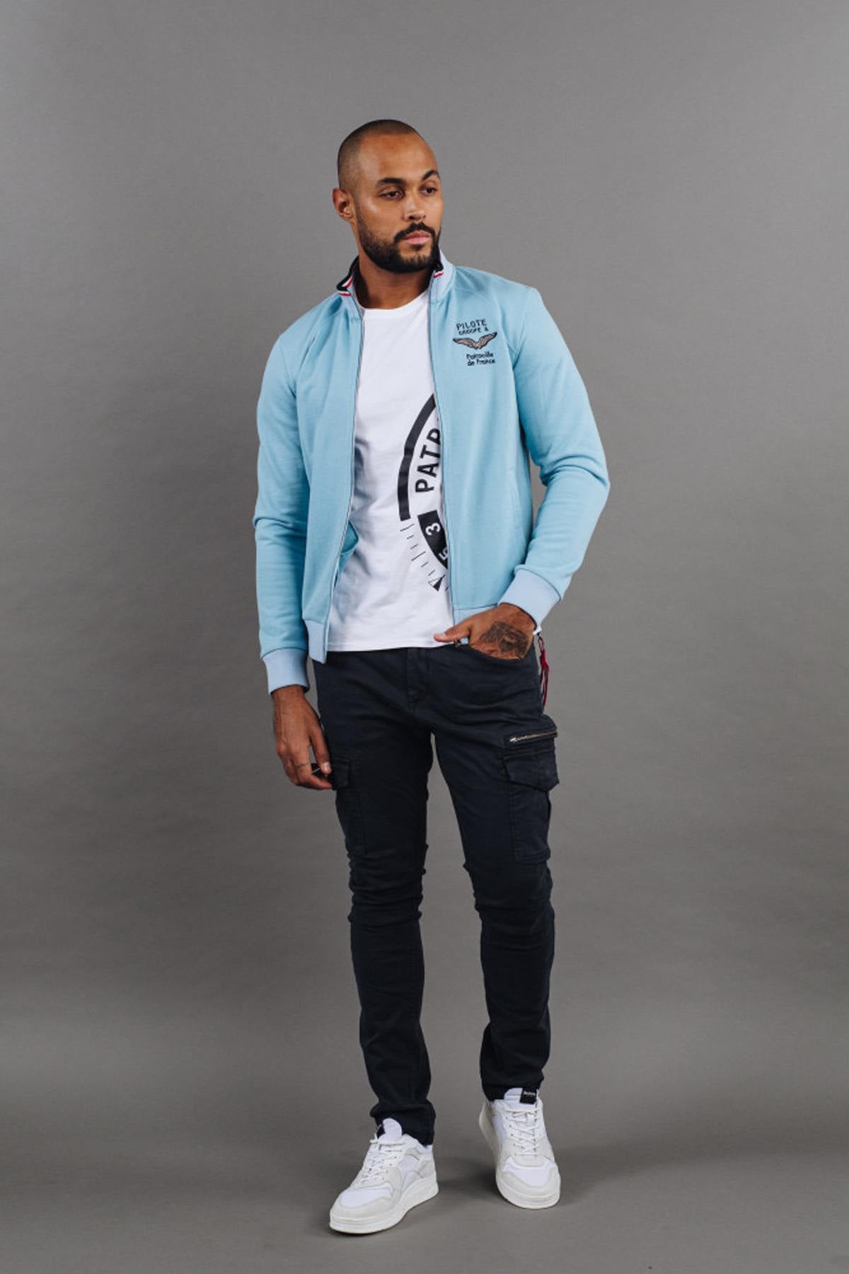 Sky blue zipped jacket Patrouille de France - Image n°3