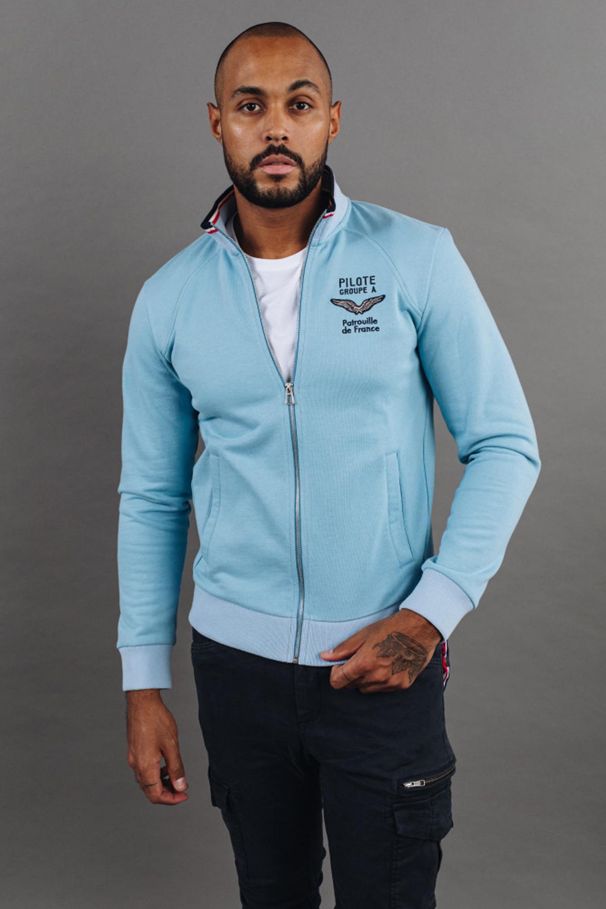 Sky blue zipped jacket Patrouille de France - Image n°1