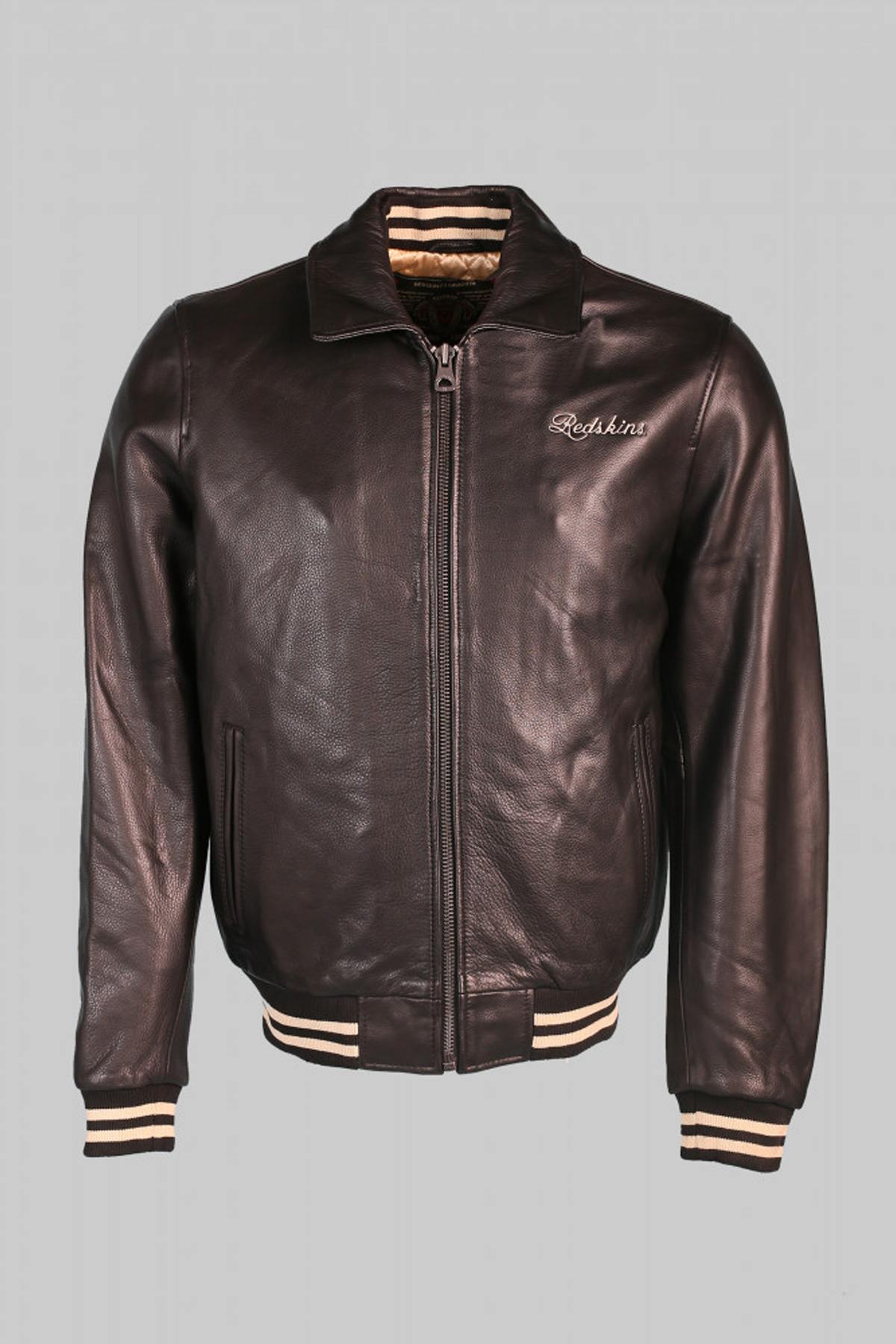 Cowhide leather jacket with vintage shirt collar - Image n°8