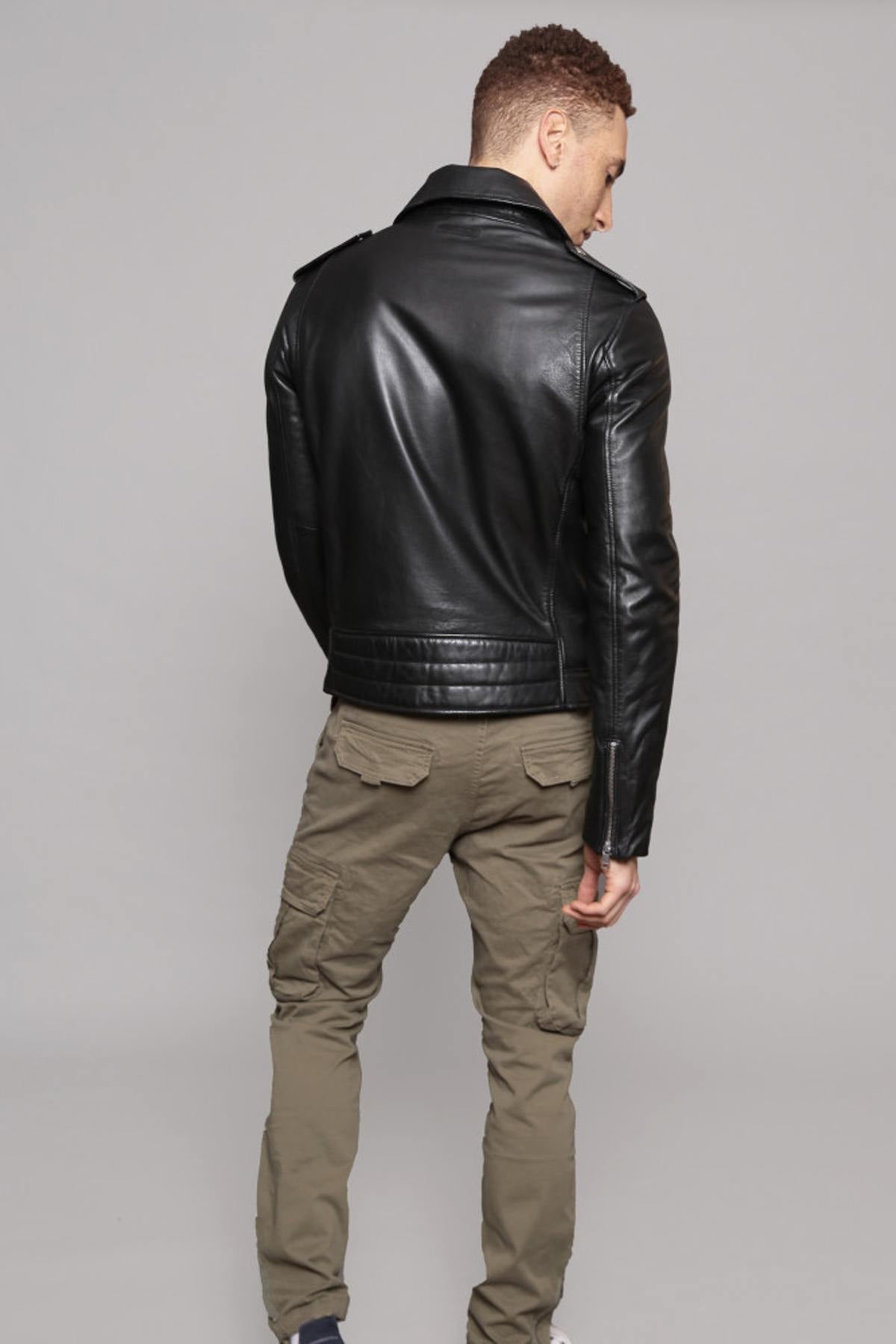 Perfecto style jacket in black lambskin - Image n°6