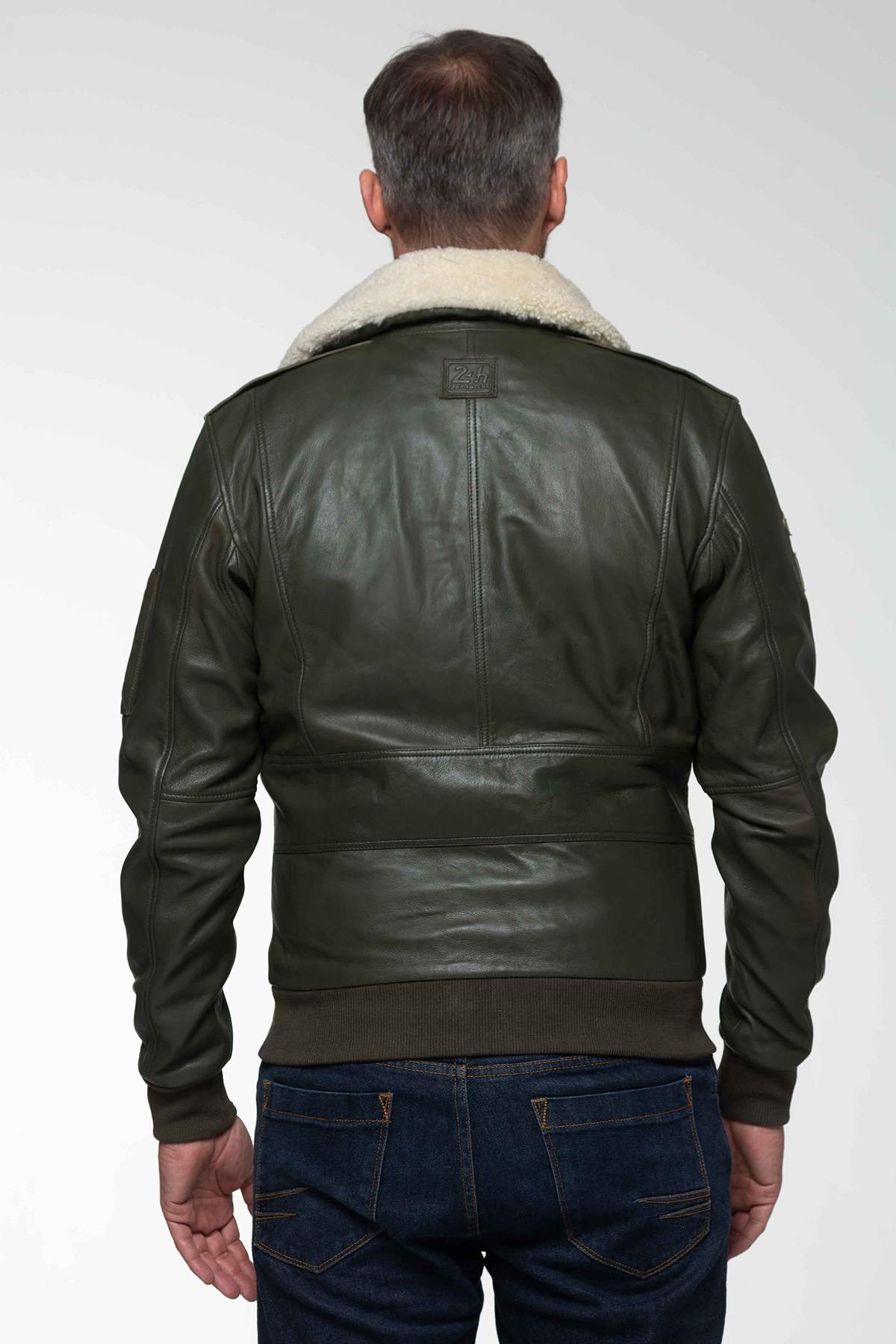 Steve McQueen Le Mans jacket in khaki leather - Image n°6